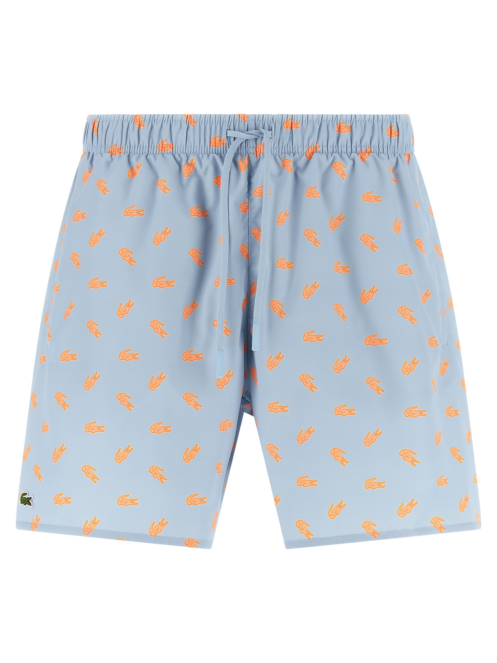 Lacoste All-Over Crocodile Print Swim Shorts Light Blue Recycled Polyester