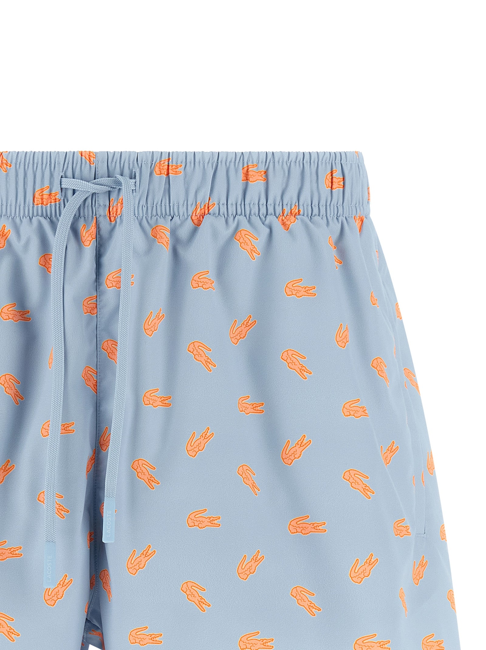 Lacoste All-Over Crocodile Print Swim Shorts Light Blue Recycled Polyester-3