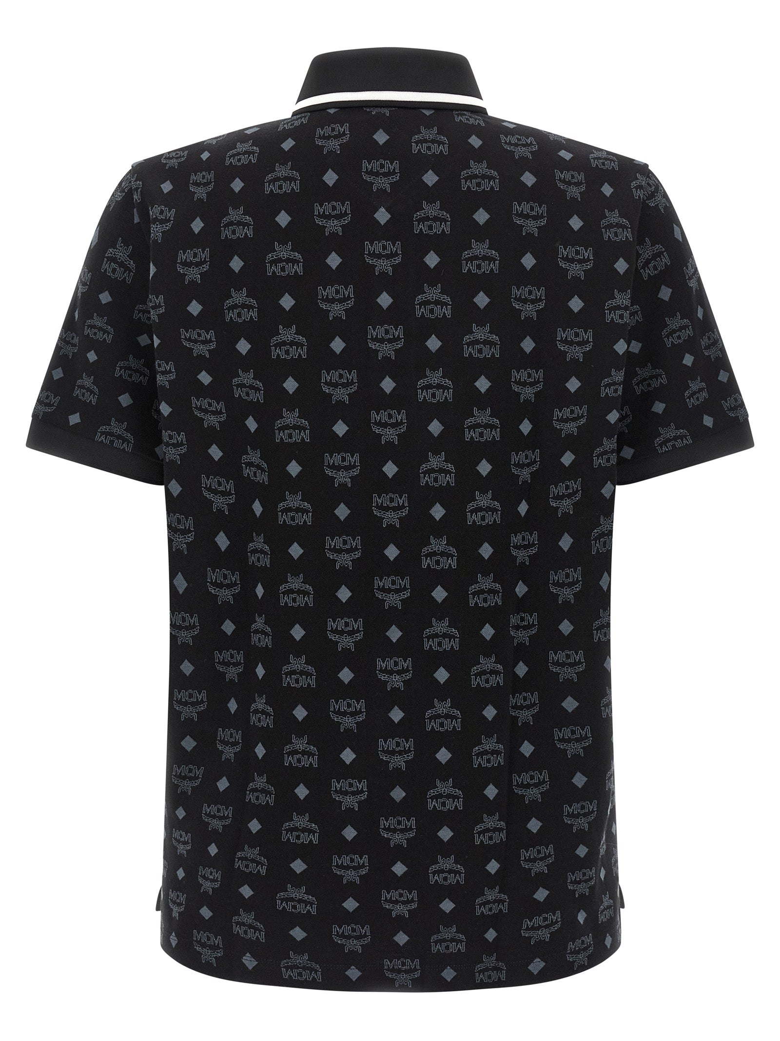MCM Monogram Jacquard Polo Shirt Black-thumbmail-2