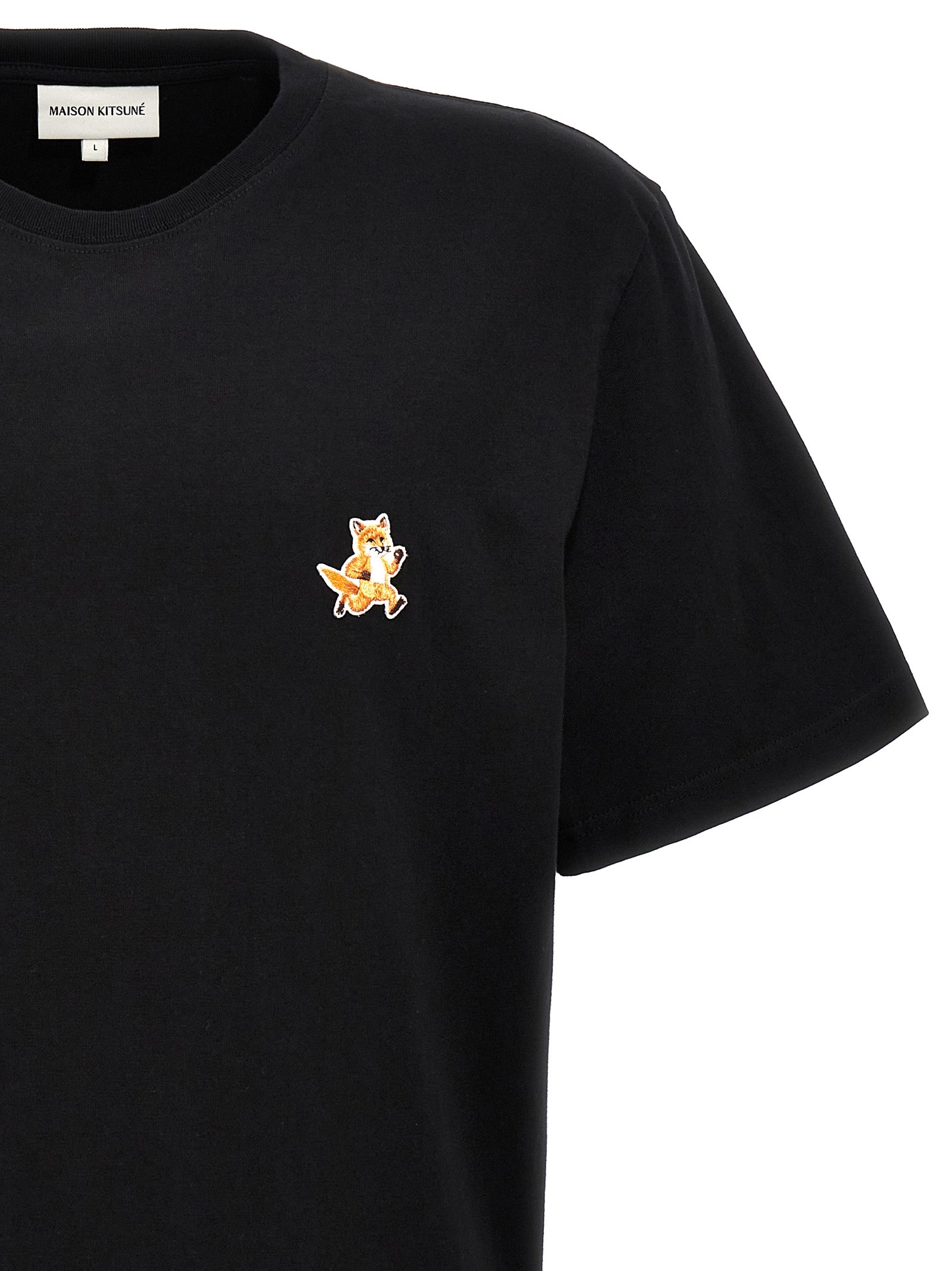 Maison Kitsuné Speedy Fox Patch T-shirt Black Topwear Maison Kitsuné