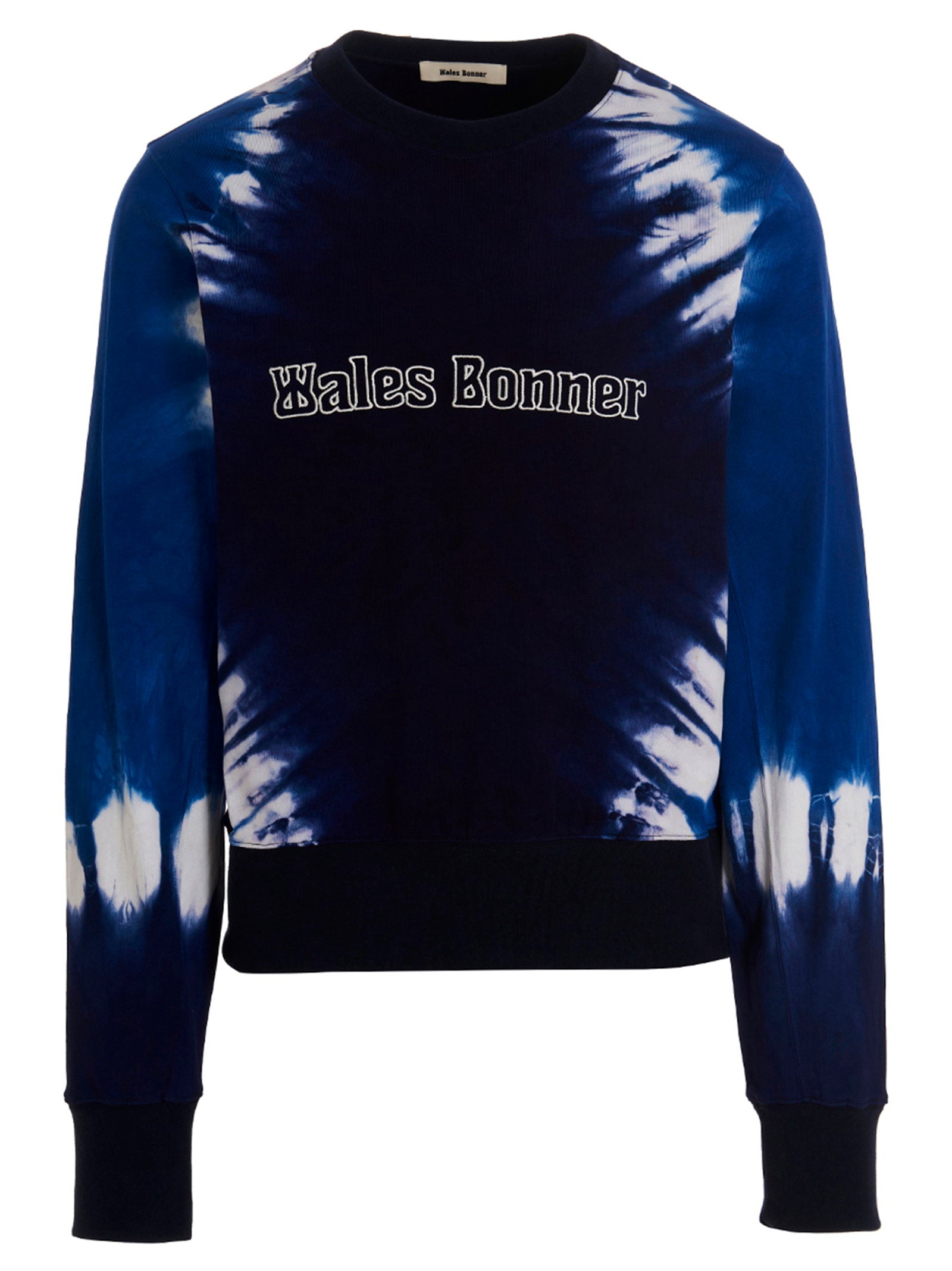 Wales Bonner Logo Embroidery Tie Dye Sweatshirt blauw, vooraanzicht