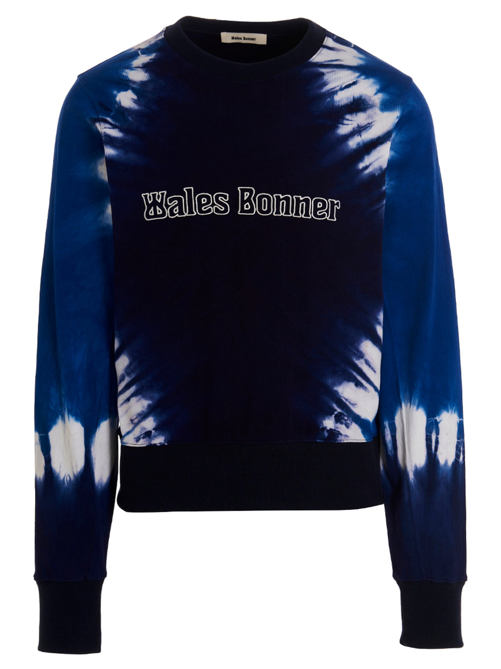 Wales Bonner Logo Embroidery Tie Dye Sweatshirt Blue