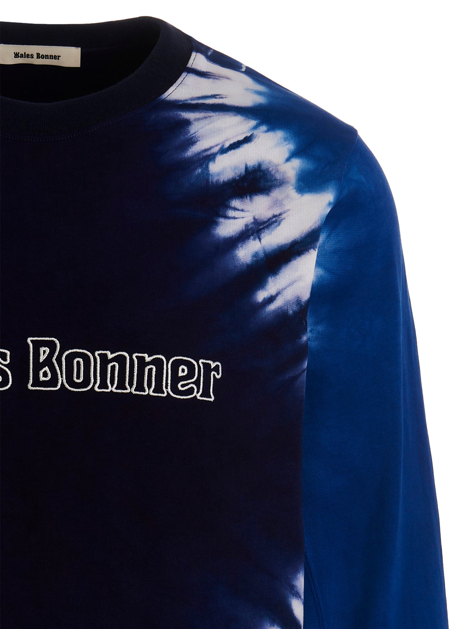 Wales Bonner Logo Embroidery Tie Dye Sweatshirt Blue-thumbmail-3