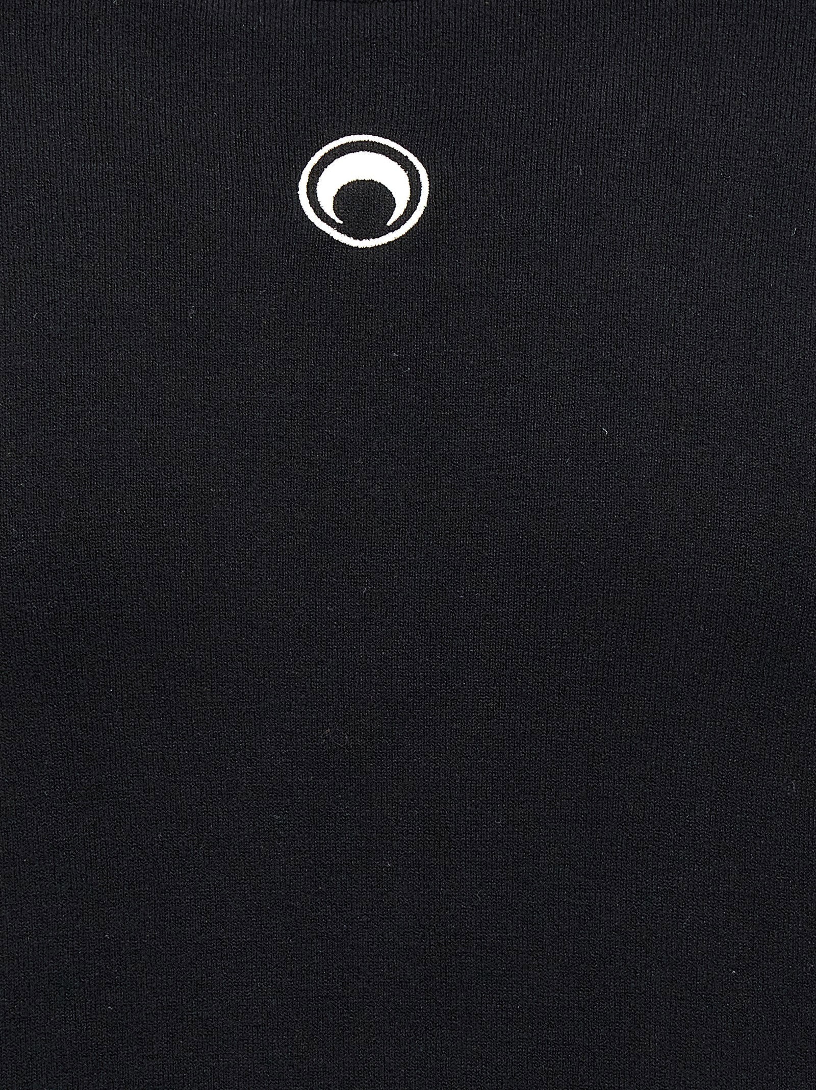 Marine Serre Moon Logo Knit Fitted Sweater Zwart Knitwear Marine Serre