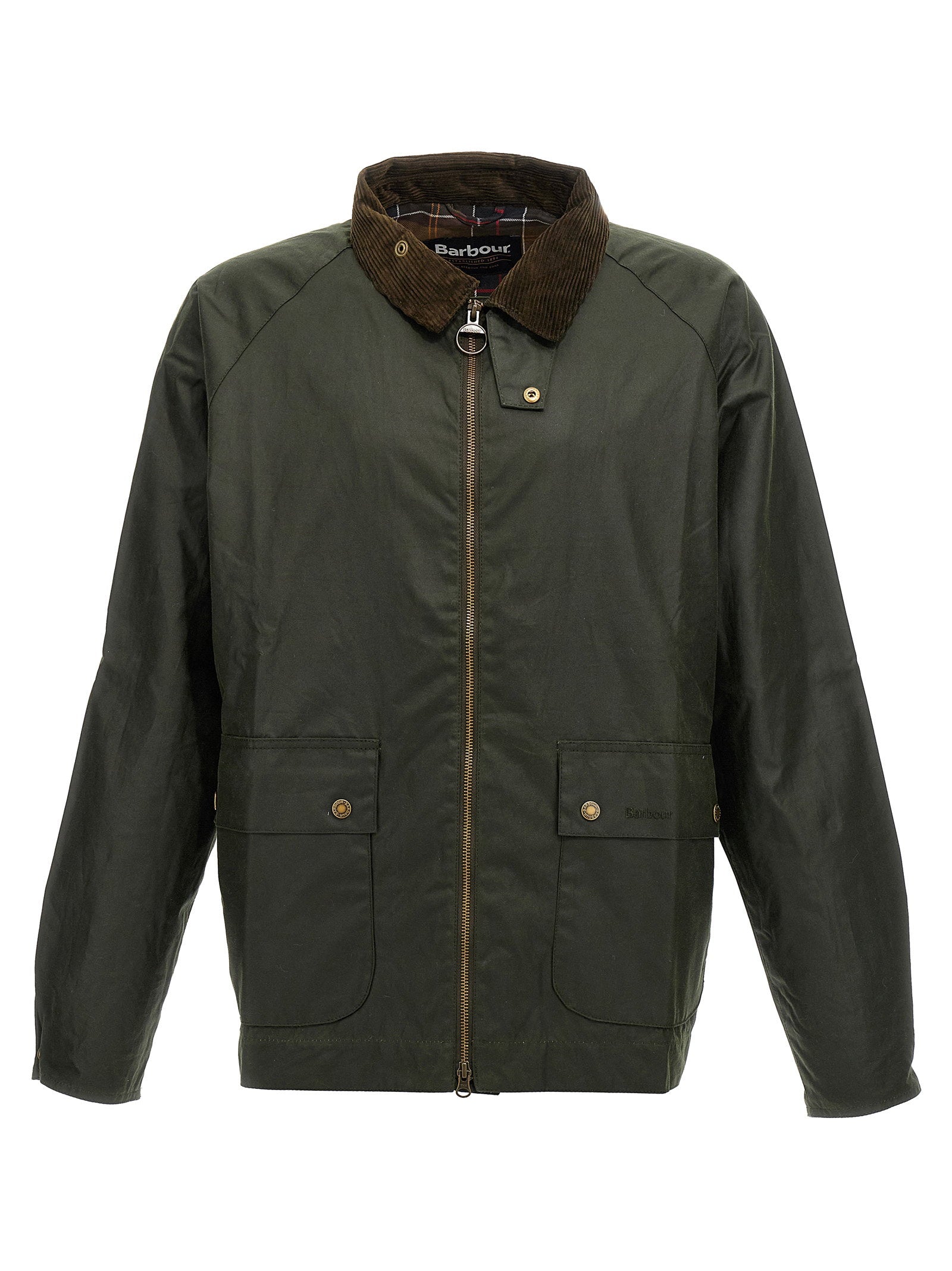 Barbour Bedale Short gewaxte jas in olijfgroen