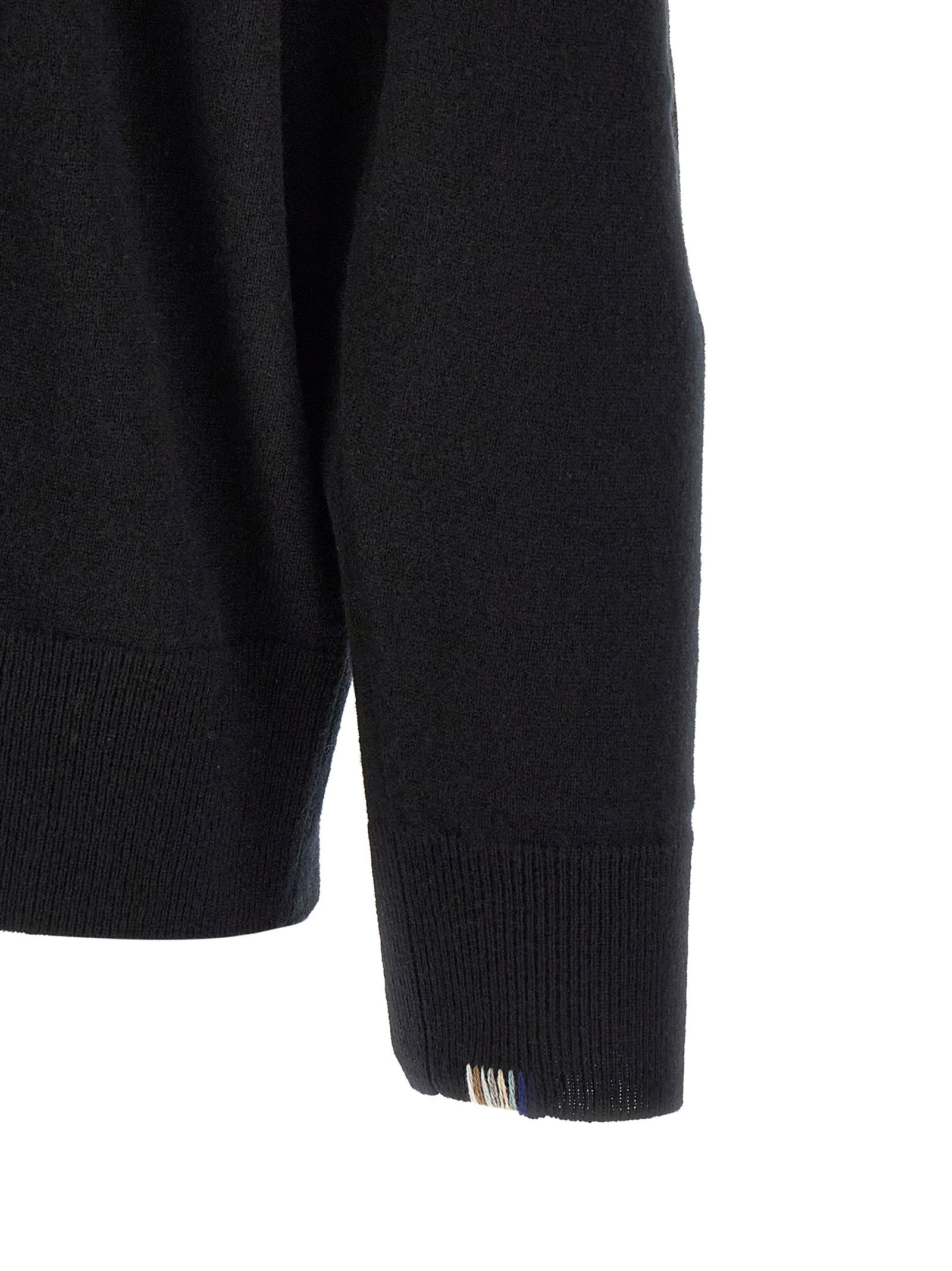 Extreme Cashmere N°476 April trui zwart, close-up van de ribgebreide zoom