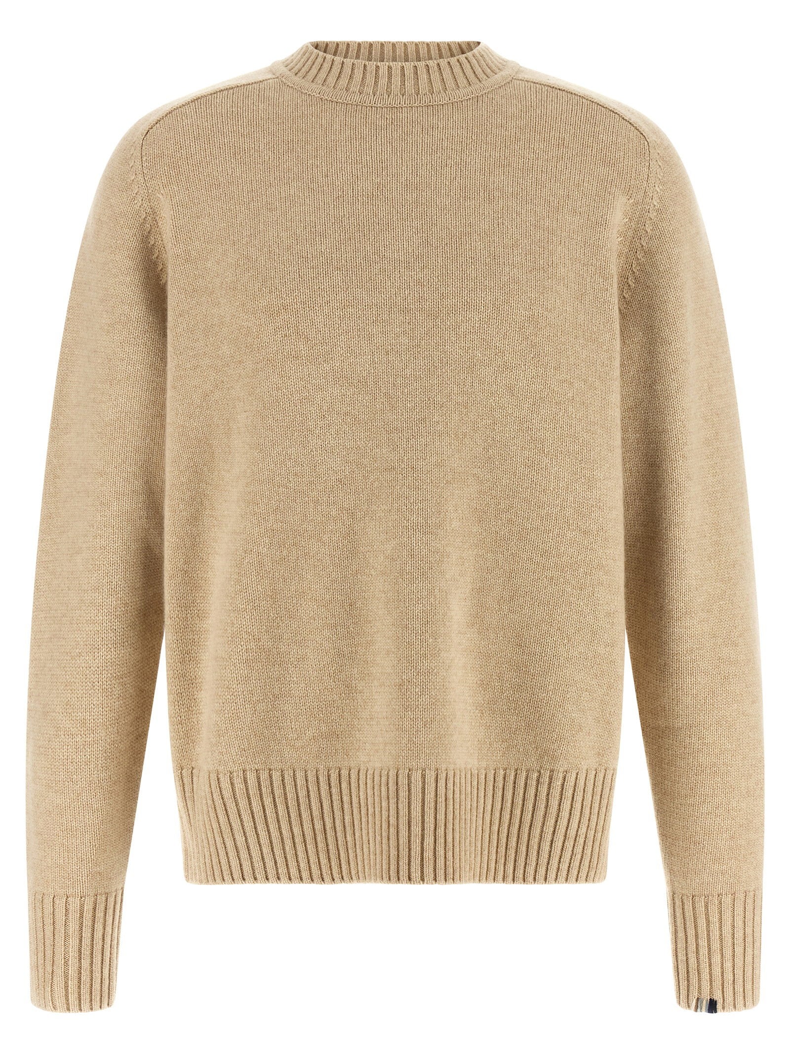 Extreme Cashmere N°520 Ordinary trui beige, vooraanzicht met zadelmouwen