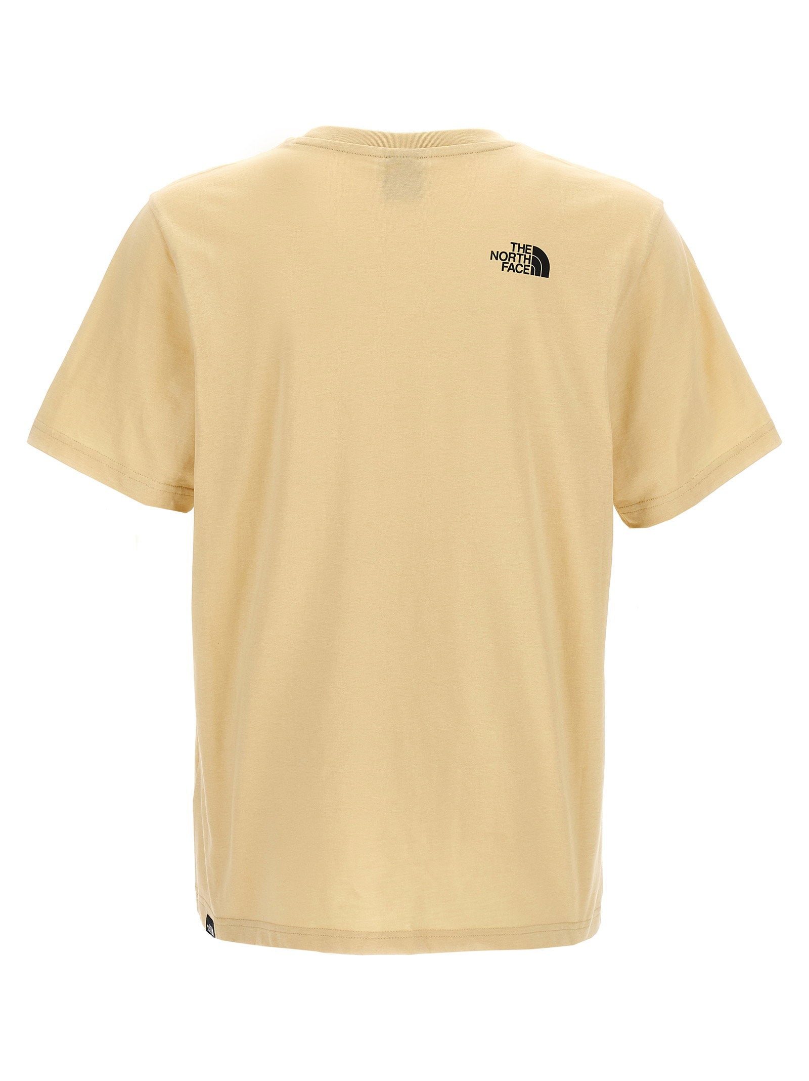 The North Face Fine T-shirt in beige, achteraanzicht met regular fit en crew neck