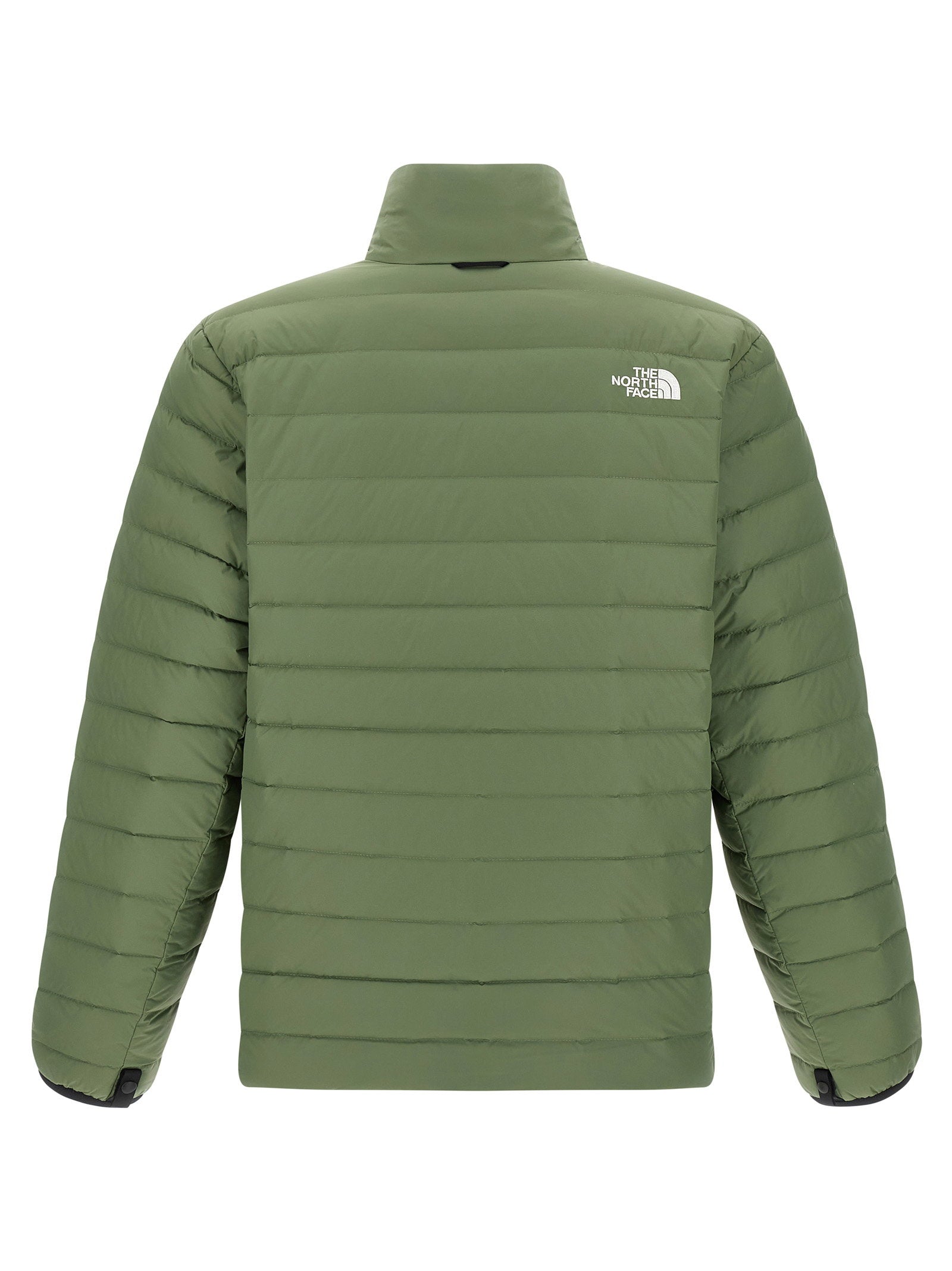 The North Face Classic Down Jacket groen, zijaanzicht met ritssluiting