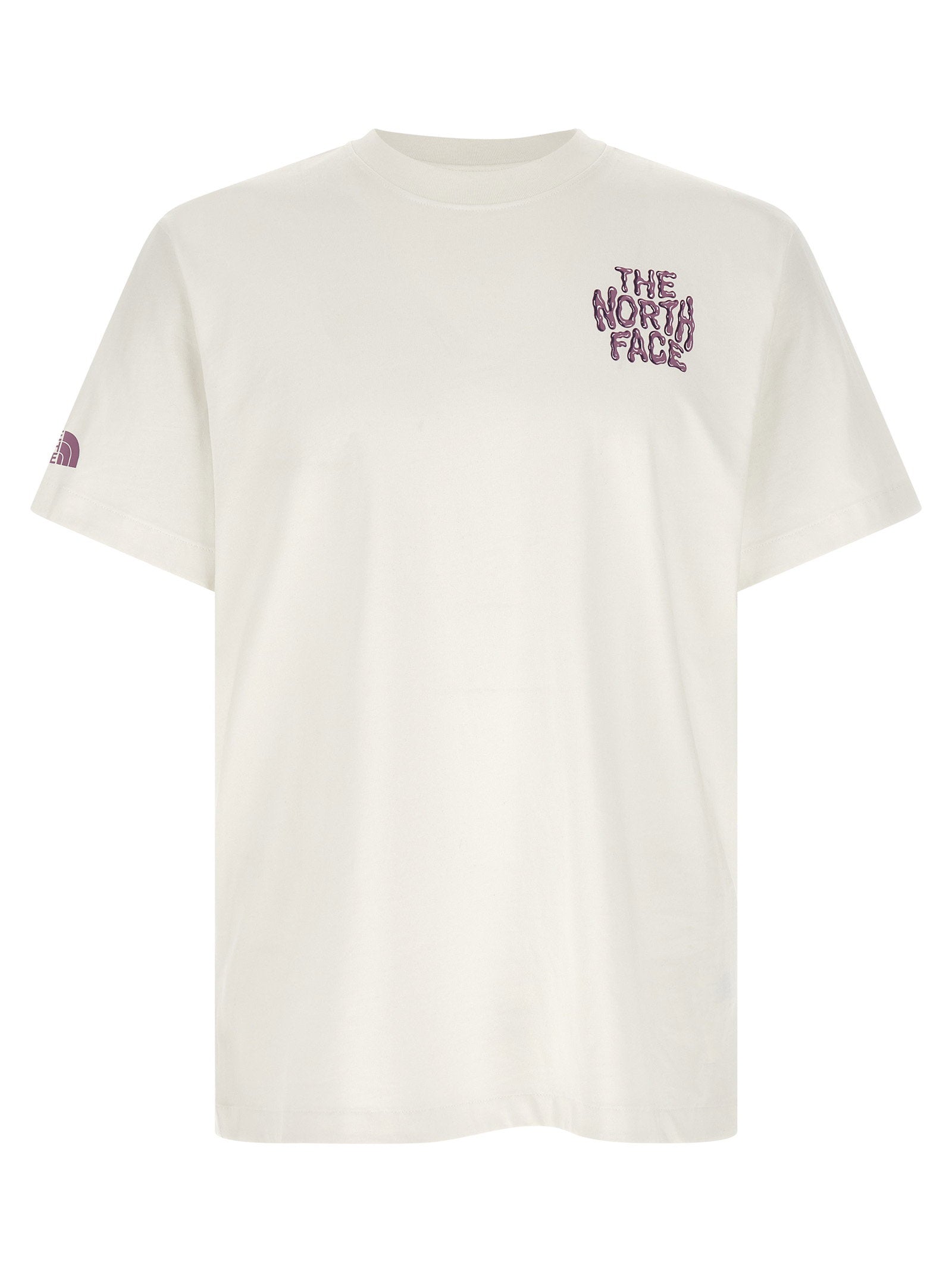 The North Face Drip Logo Relaxed T-shirt in wit, vooraanzicht