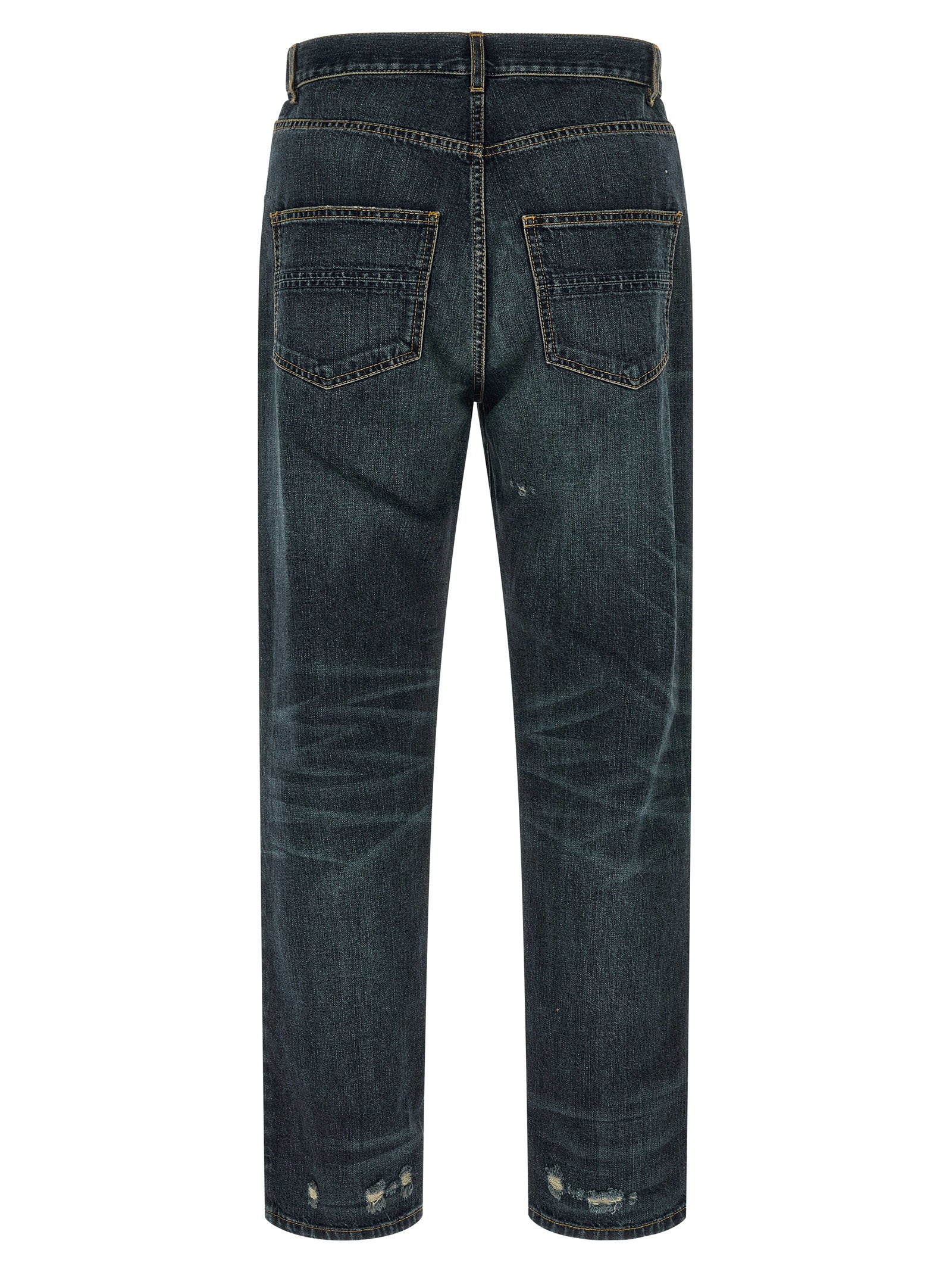 Namacheko Warkworth straight-leg jeans blauw, achteraanzicht met logotag