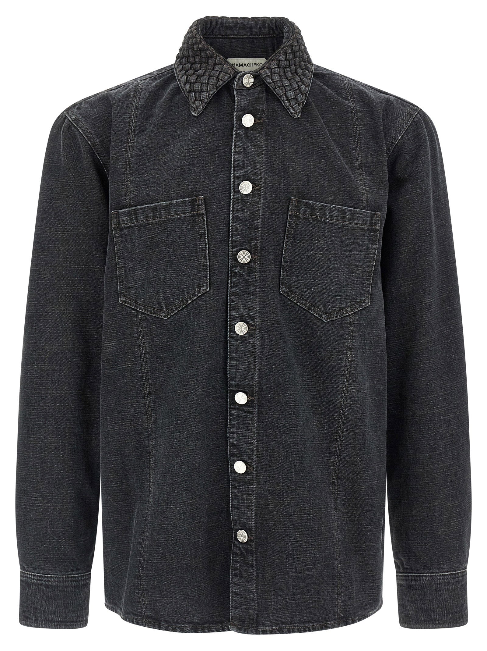 Namacheko Gervis Braided Denim Shirt Washed Black Shirts Namacheko