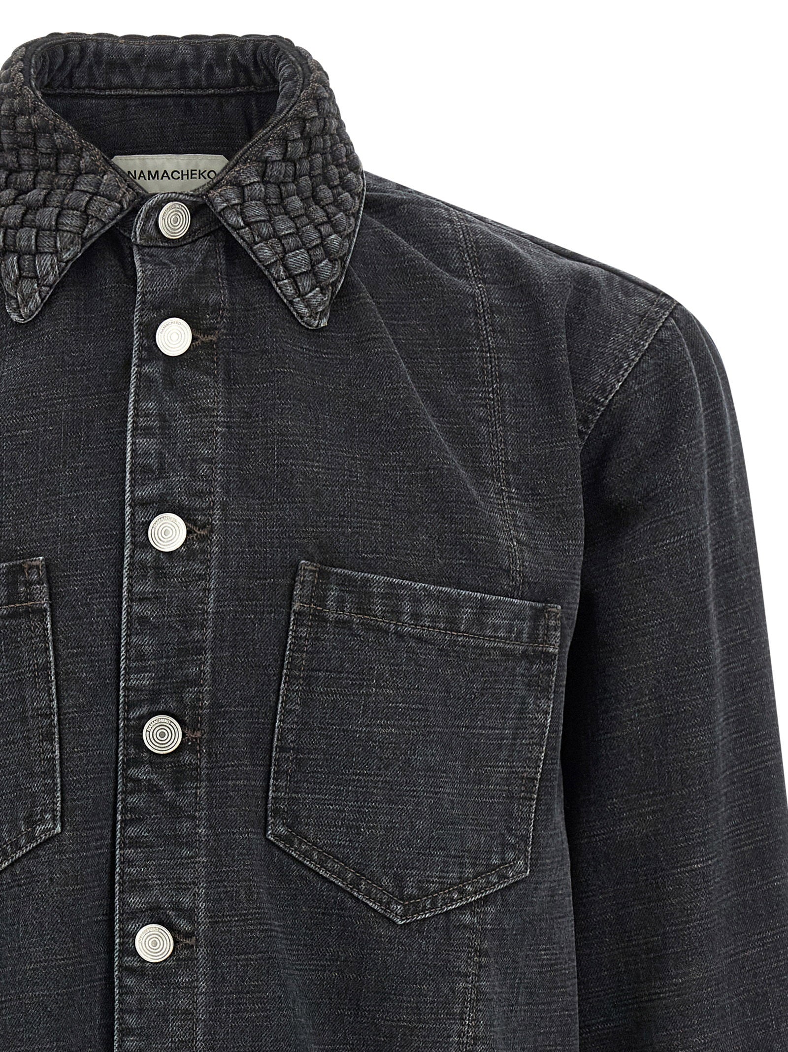 Namacheko Gervis Braided Denim Overhemd Zwart-thumbmail-3