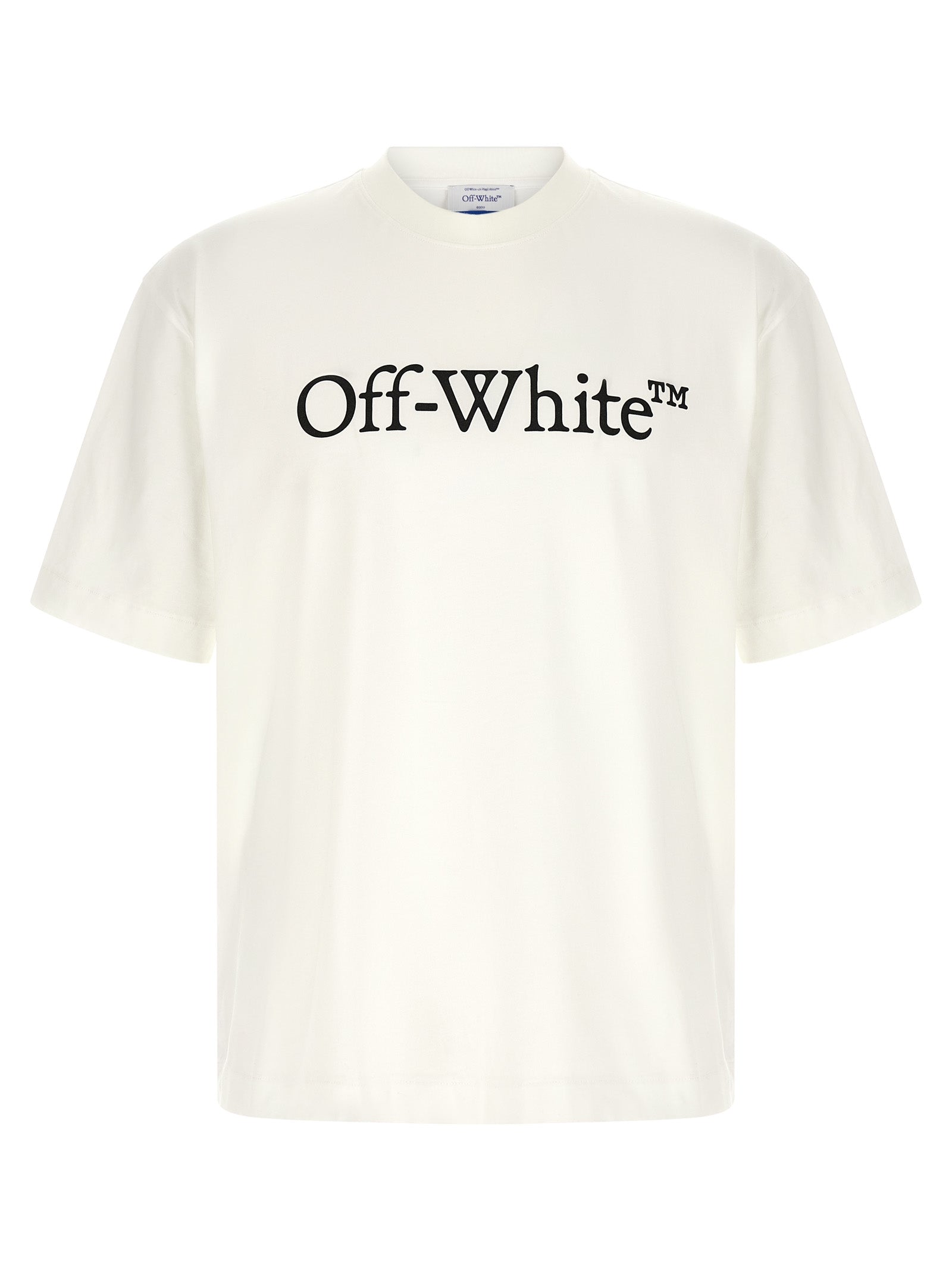 Off White Printed Cotton Big Bookish Skate T-shirt