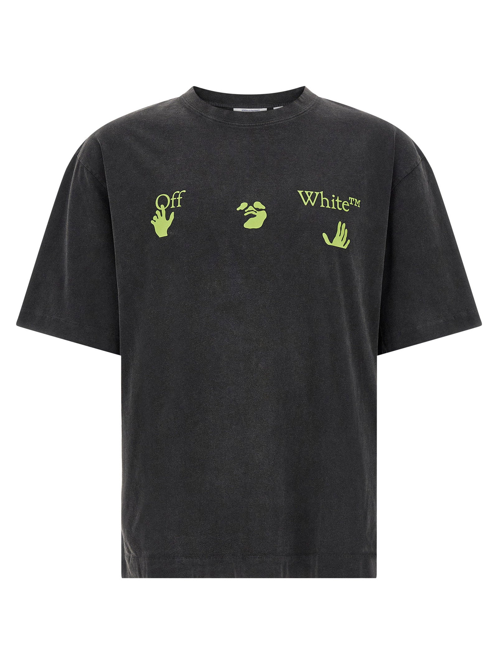 Off-White Bacco Arrow Skate T-shirt in zwart, vooraanzicht met logoprint