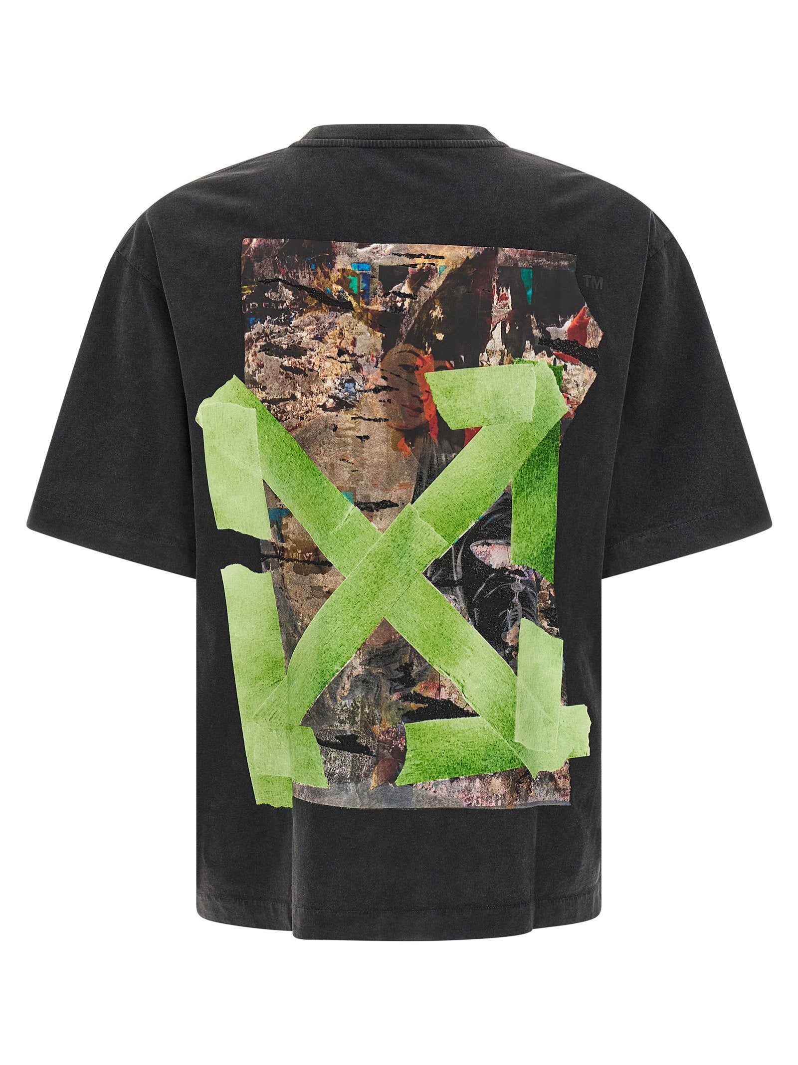 Detail van het logoprint op de Off-White Bacco Arrow Skate T-shirt