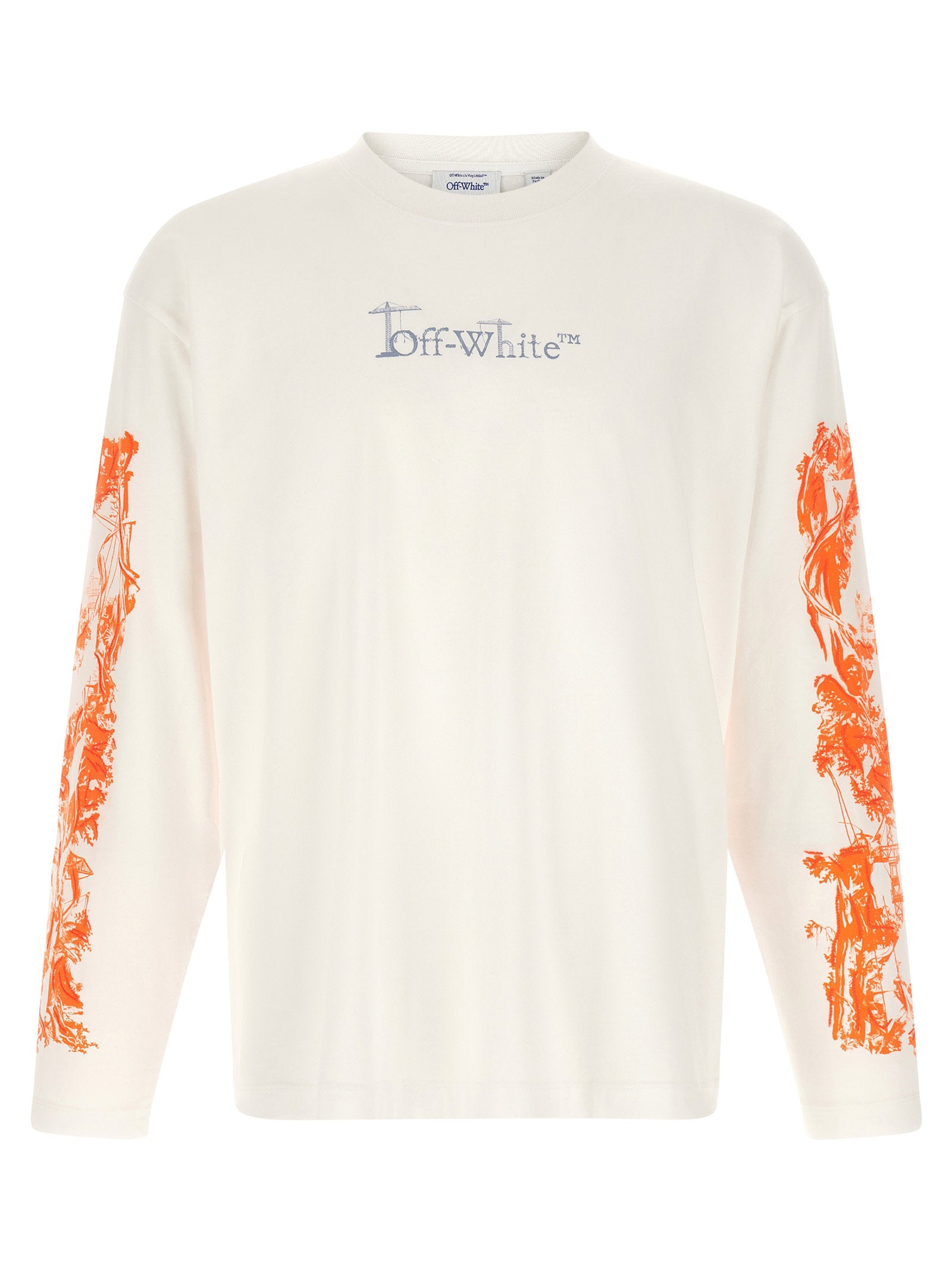 Off-White City Nature Skate T-shirt wit, vooraanzicht met logo op de borst