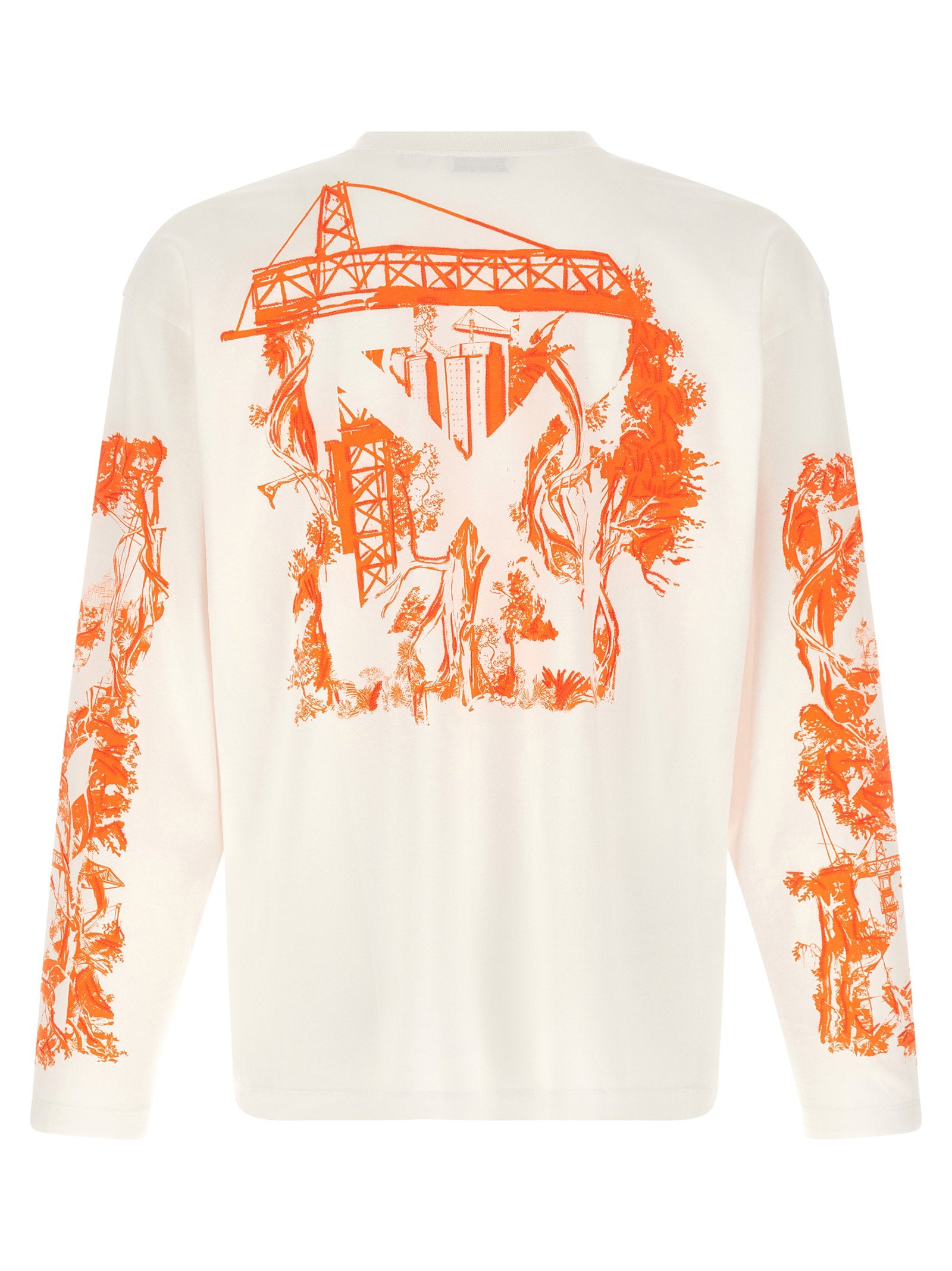 Off-White City Nature Skate T-shirt wit, achteraanzicht met arrows-print