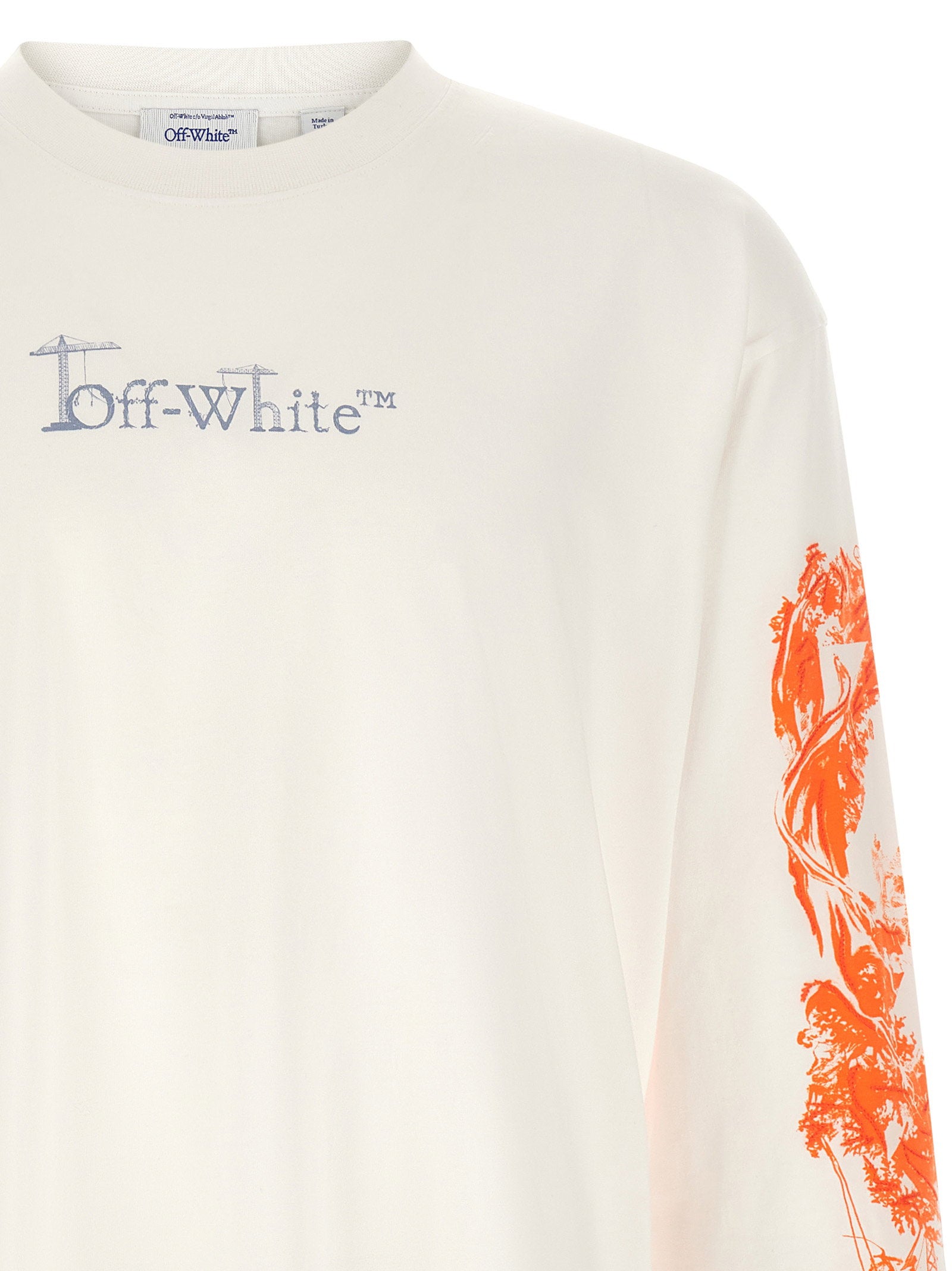 Off-White City Nature Skate T-shirt wit, detail van printmouw