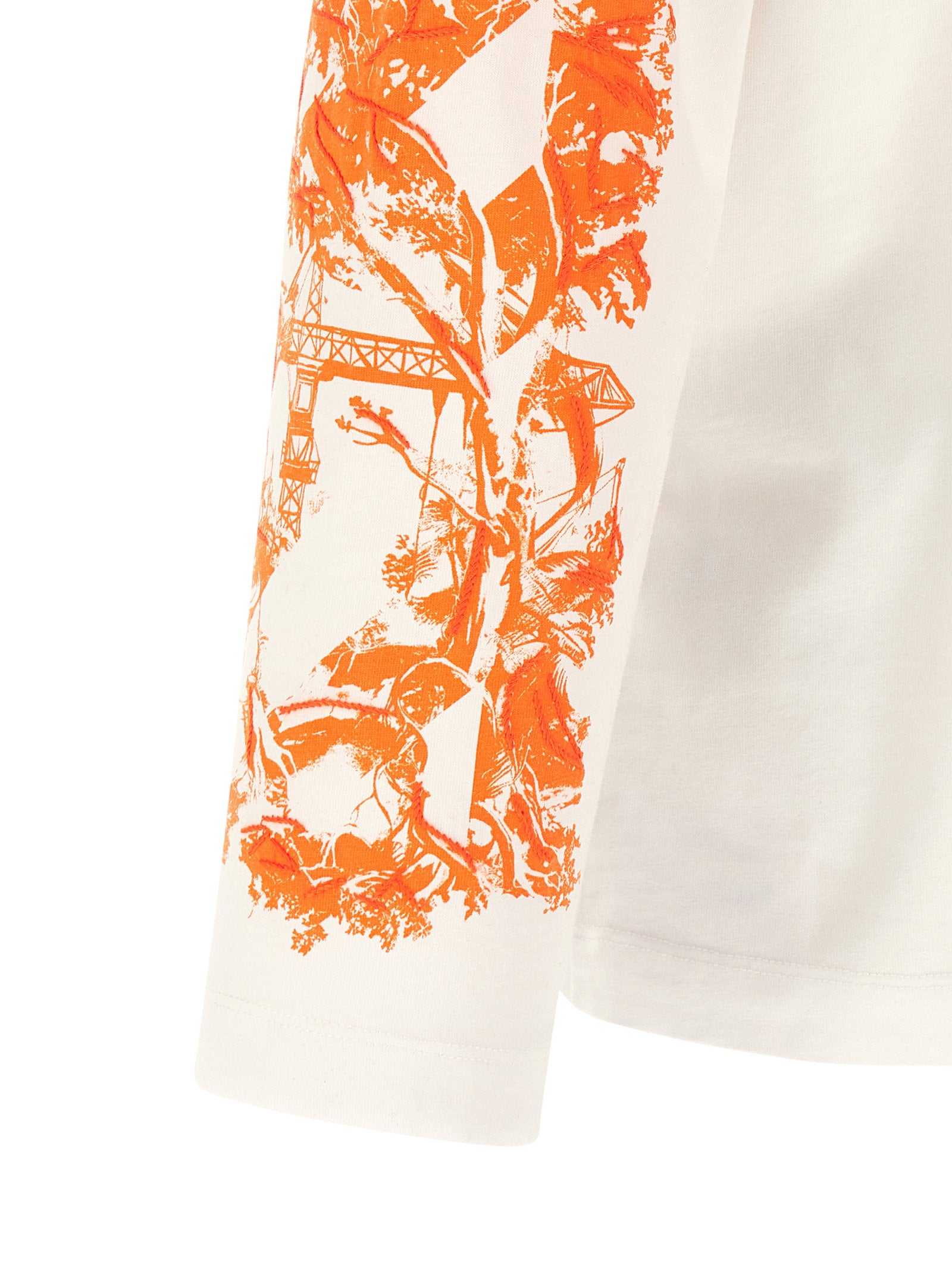 Off-White City Nature Skate T-shirt wit, close-up van katoenen jersey