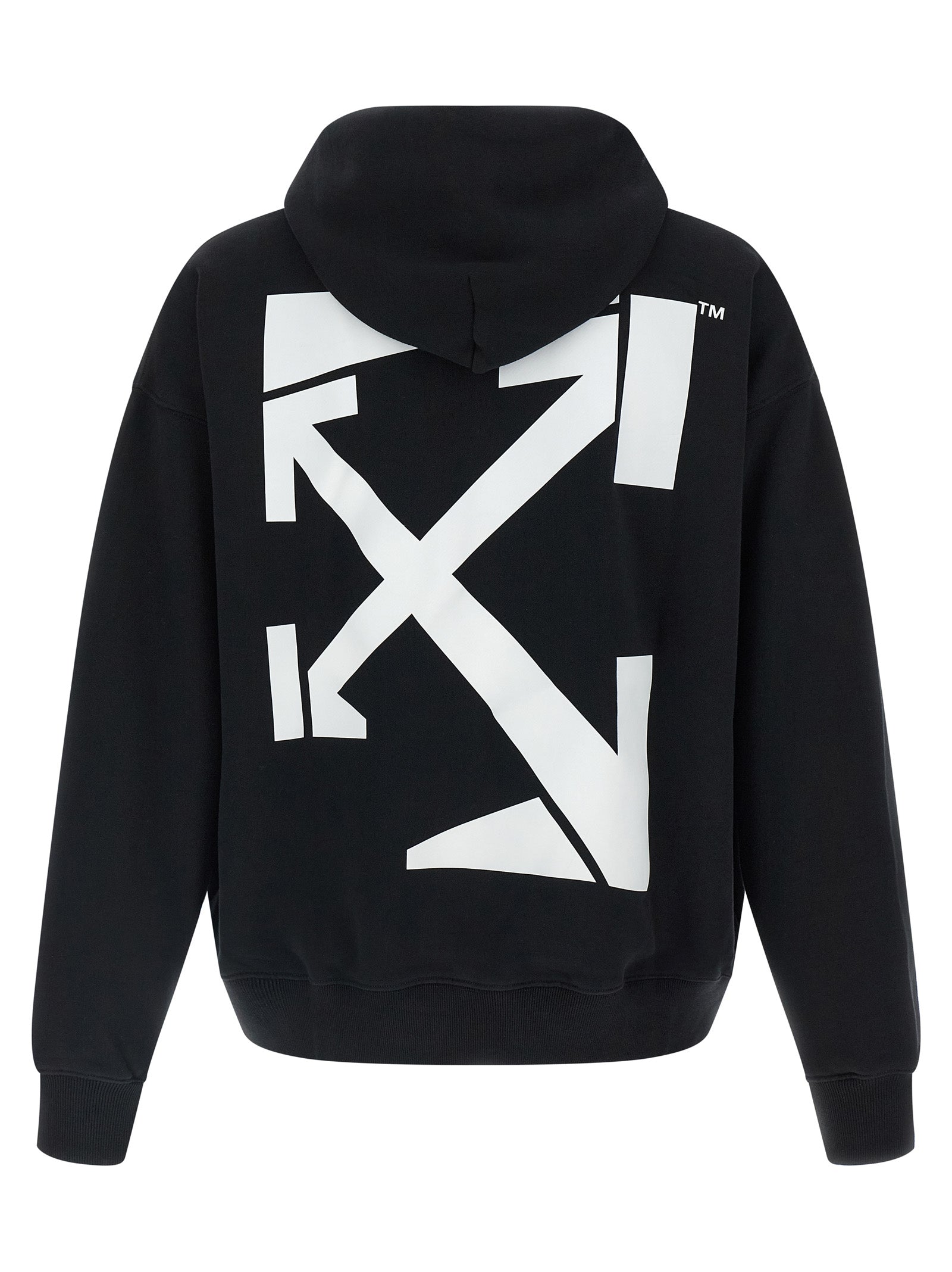 OFF-WHITE Run Arrow Back Print Hoodie Black