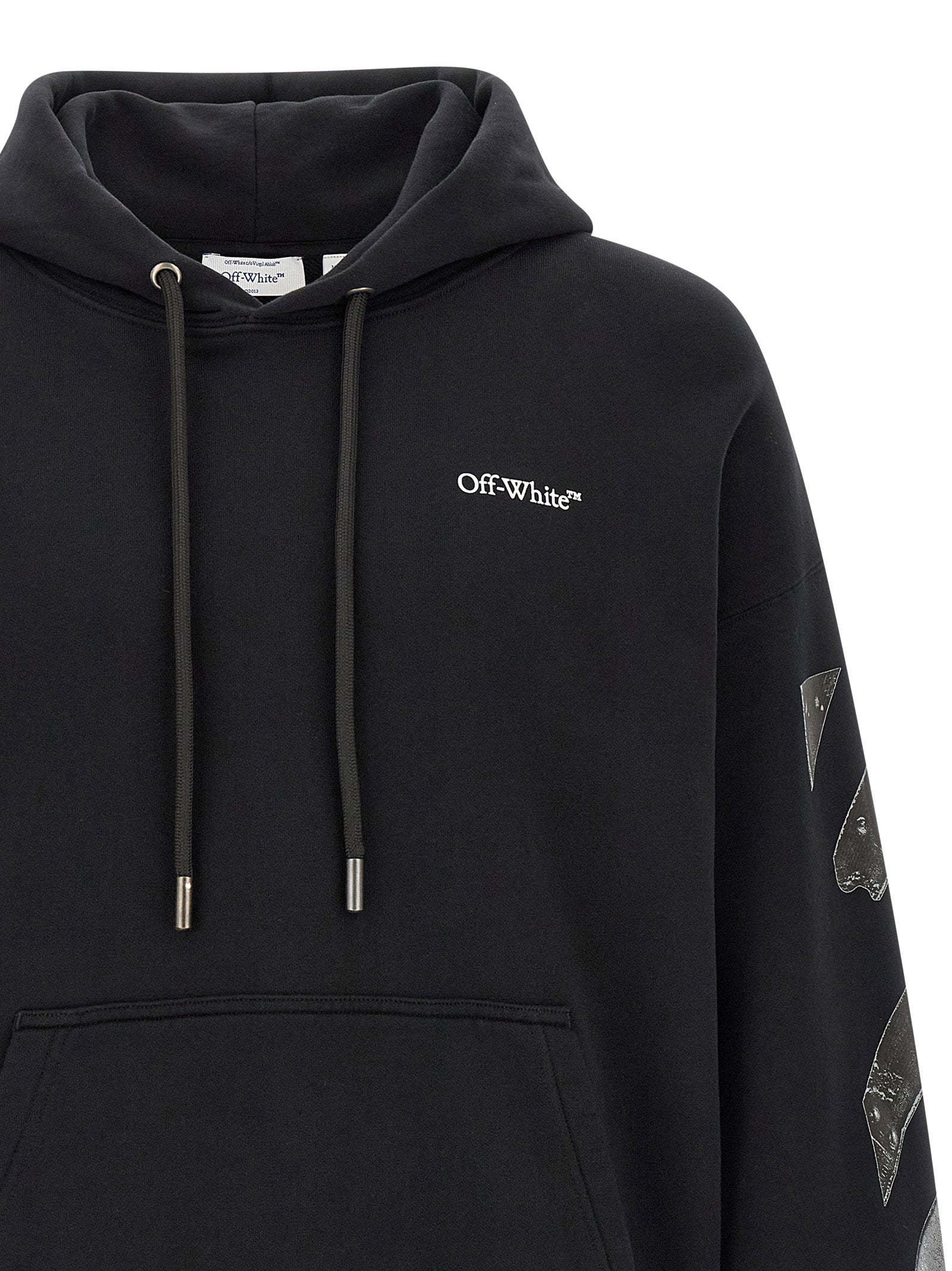 Off-White hoodie met metallic Arrow-print op de mouwen