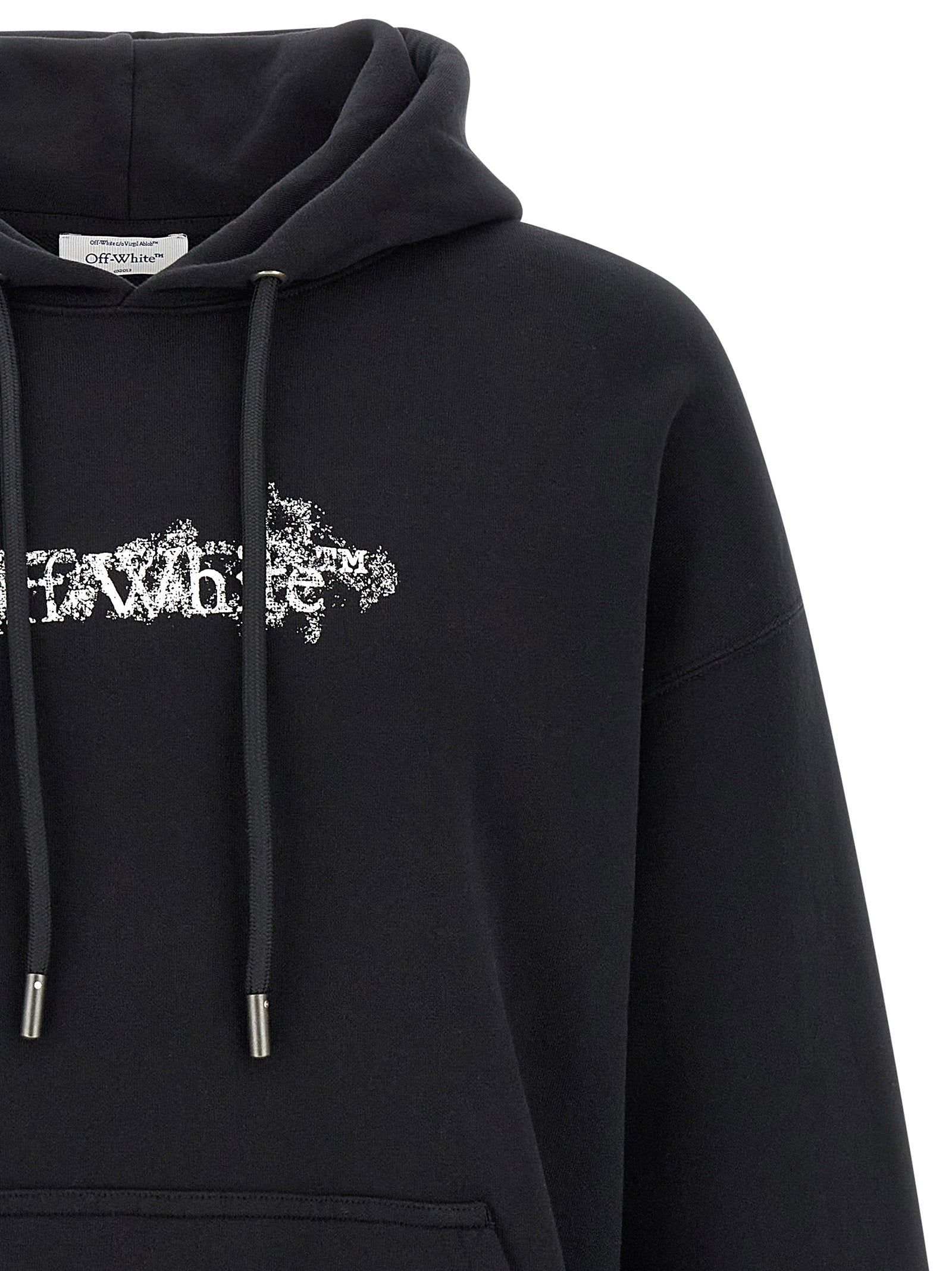 Off-White hoodie met verweerde logoprint op de borst
