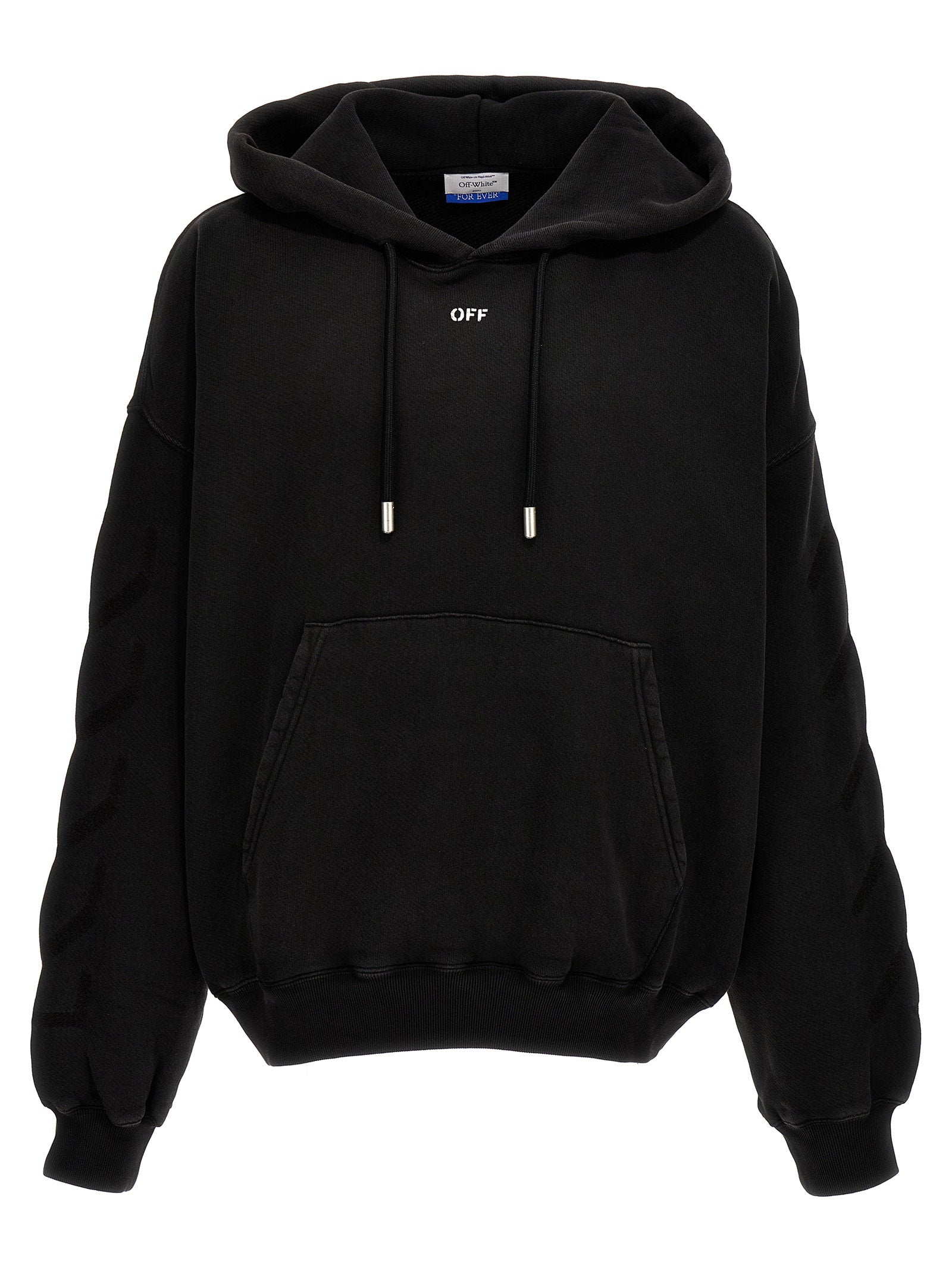 Off-White Matthew hoodie in grijs met faded-effect, vooraanzicht