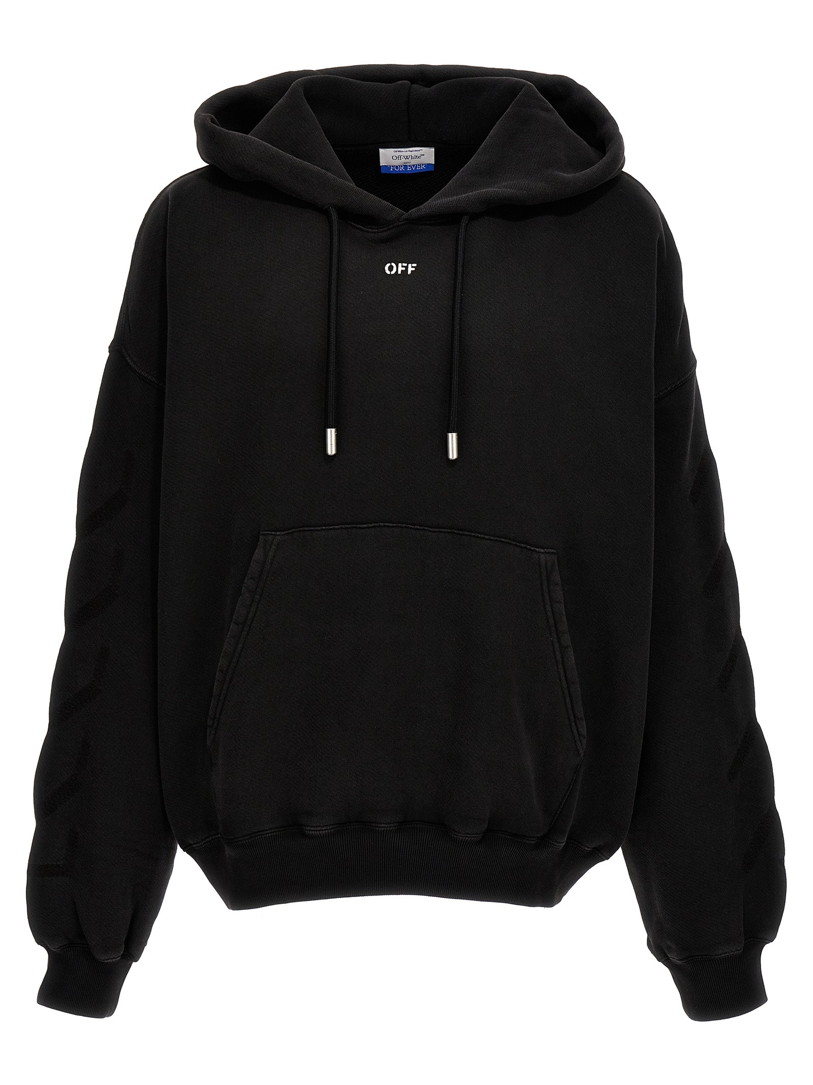 OFF-WHITE Matthew Hoodie Zwart Back Graphic Print Oversized Fit