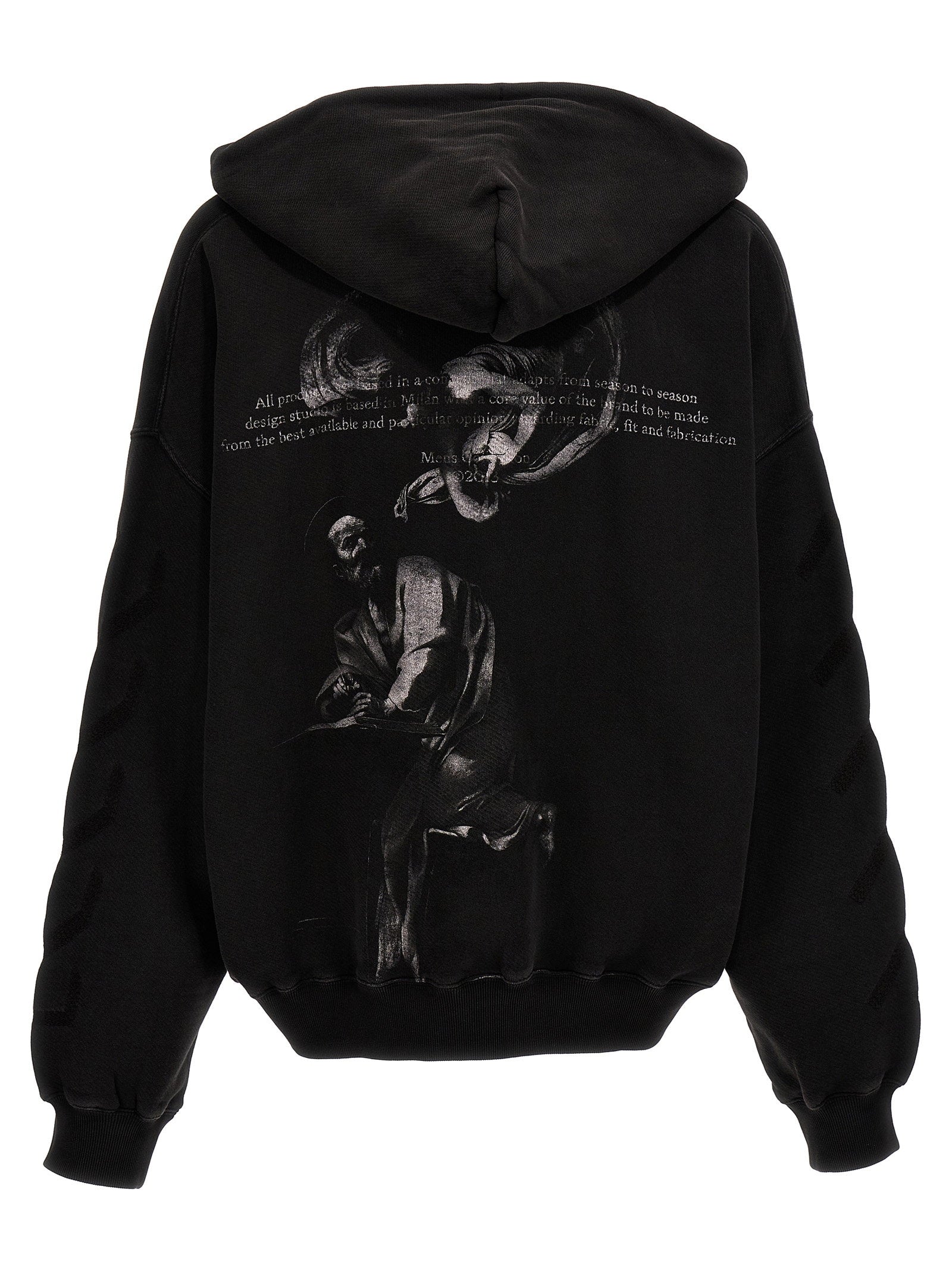 Detail van de contrastprint op de Off-White Matthew hoodie