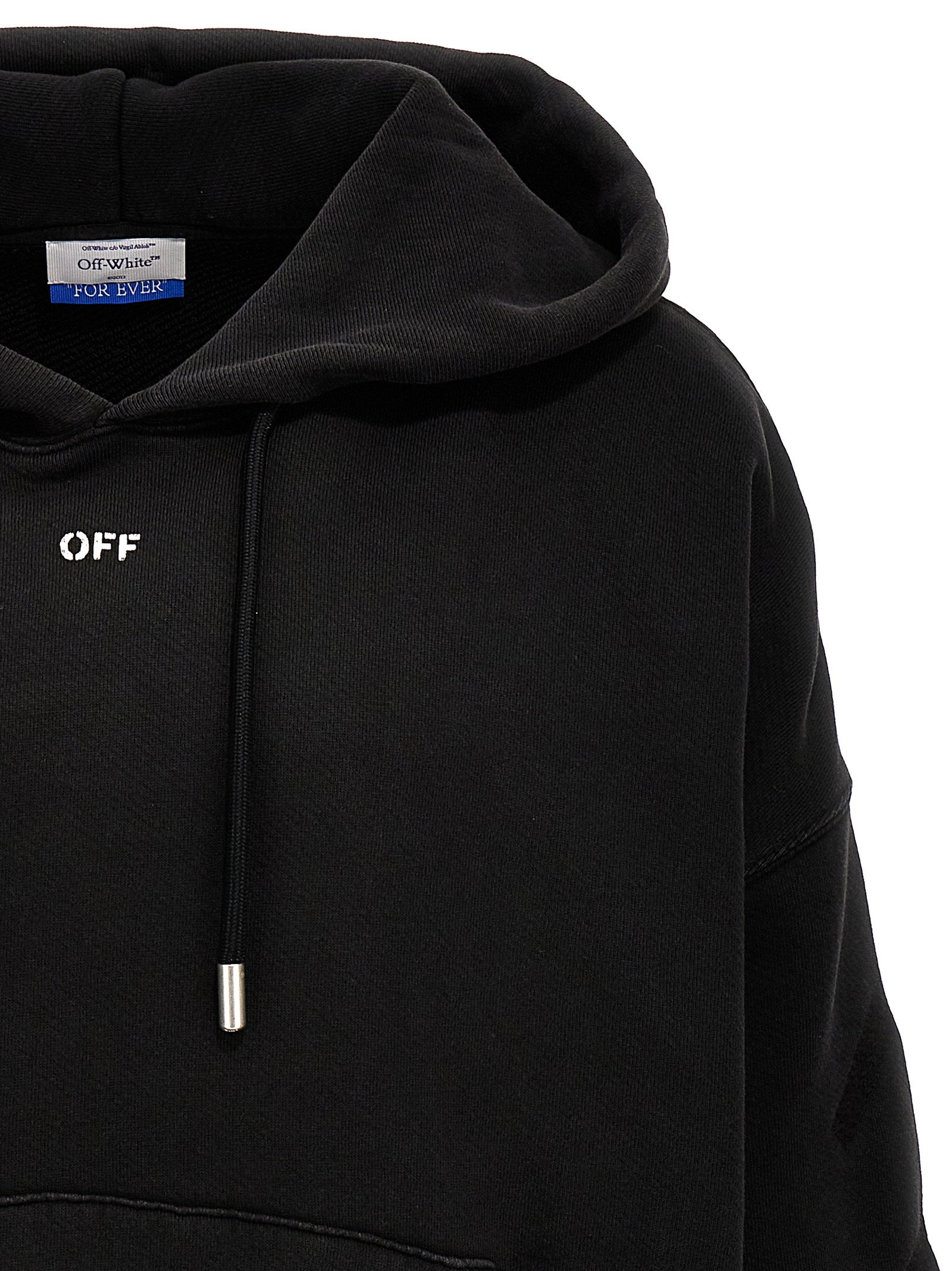 Achteraanzicht van de Off-White Matthew hoodie met contrastprint
