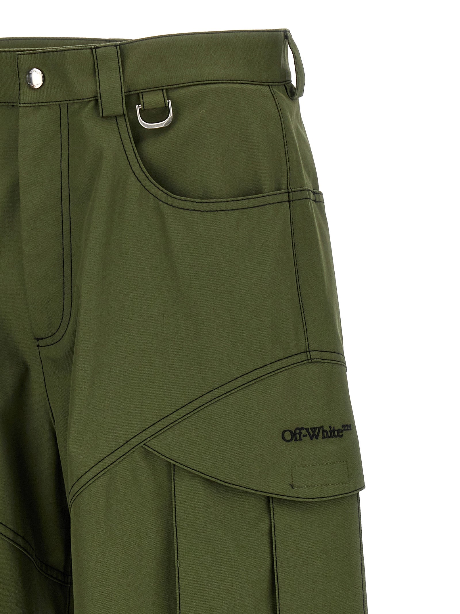 Off White Off-white Arr Cot Straight Cargo Pants-4
