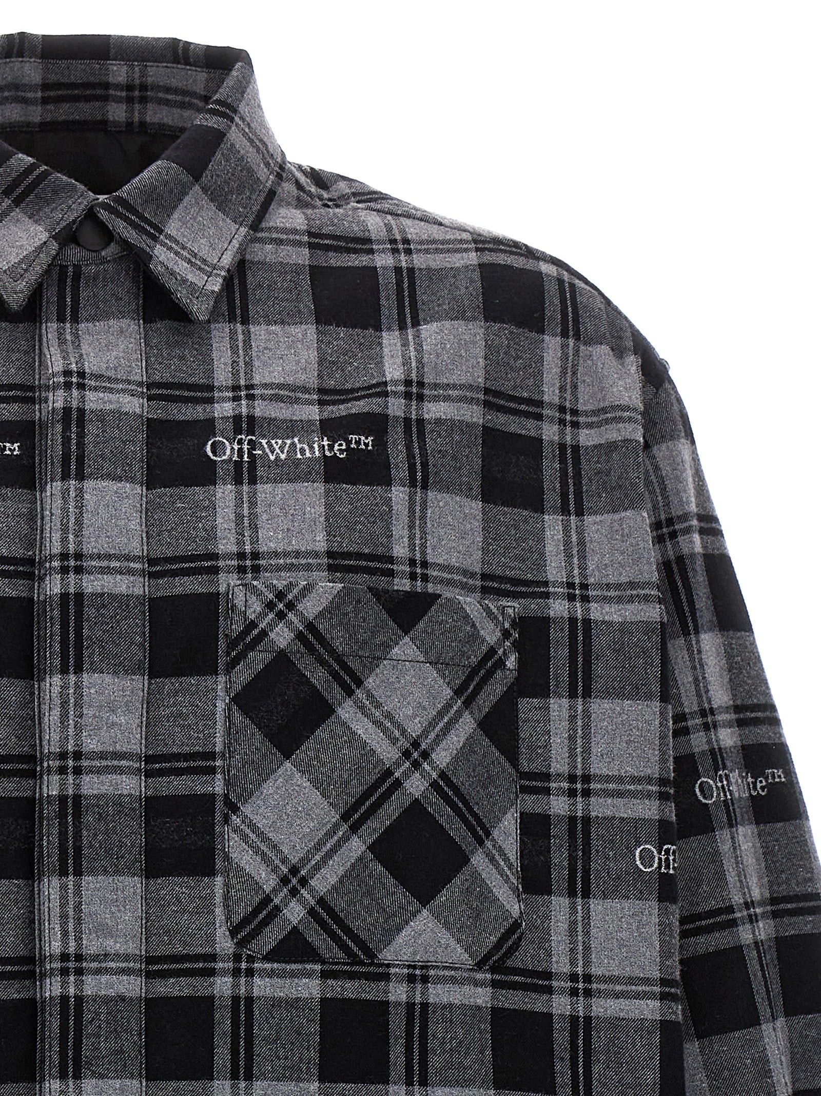 Off White Off-white Check Flannel Padded Jacket-3