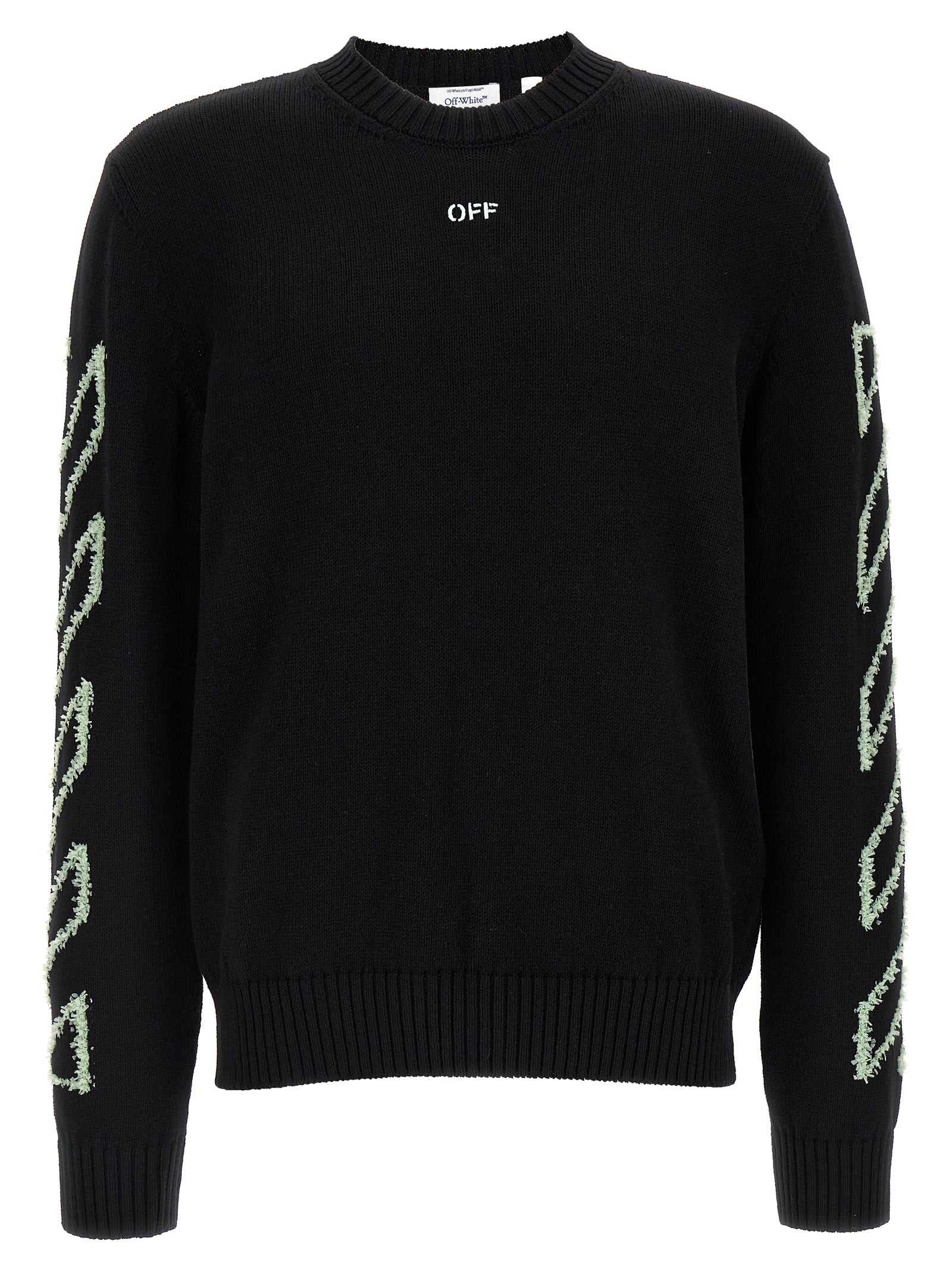 Off-White Diag Outline Knit Crewneck Black