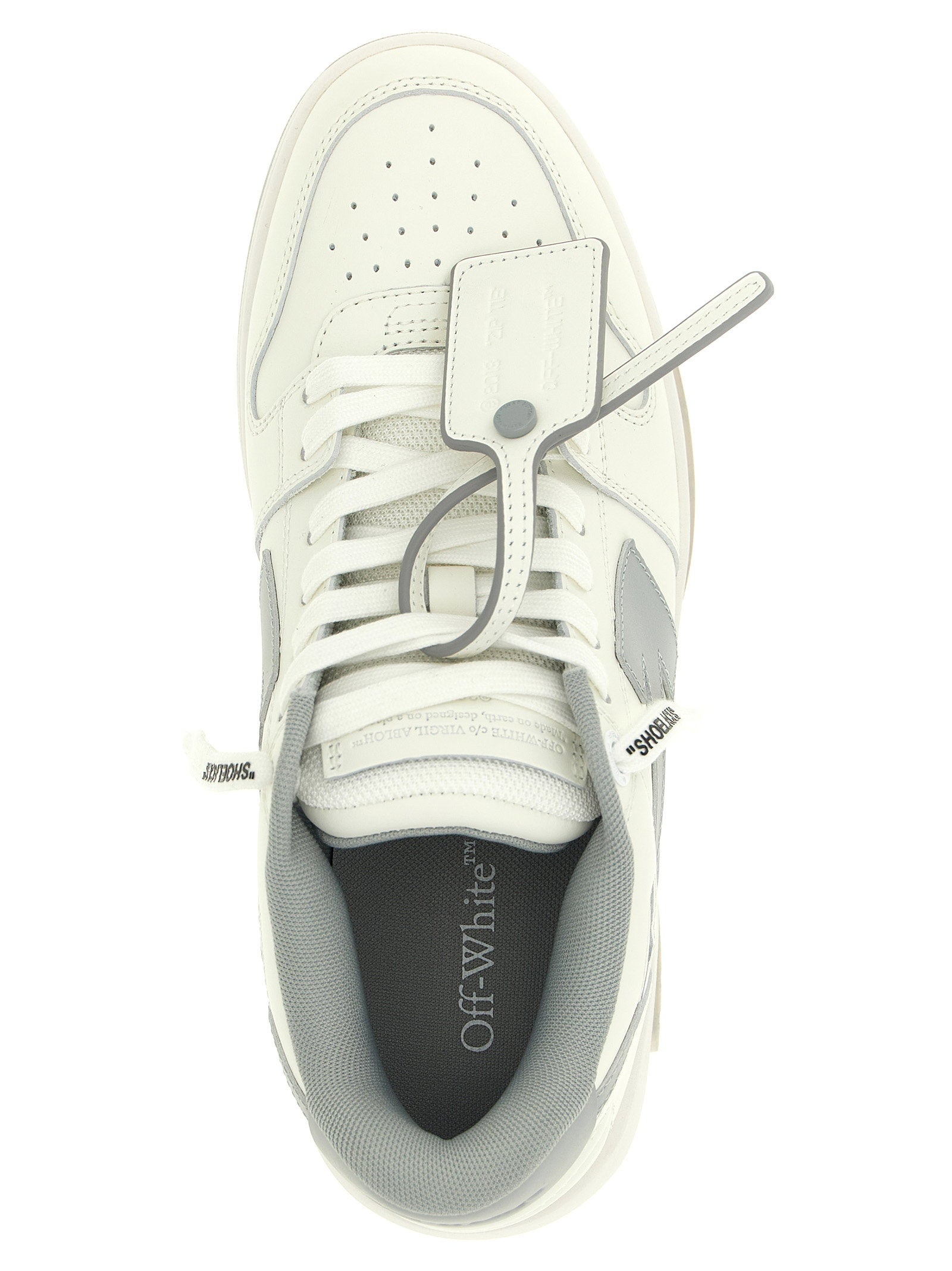 Off-White Out Of Office sneaker wit/grijs, detail van de rubberen zool