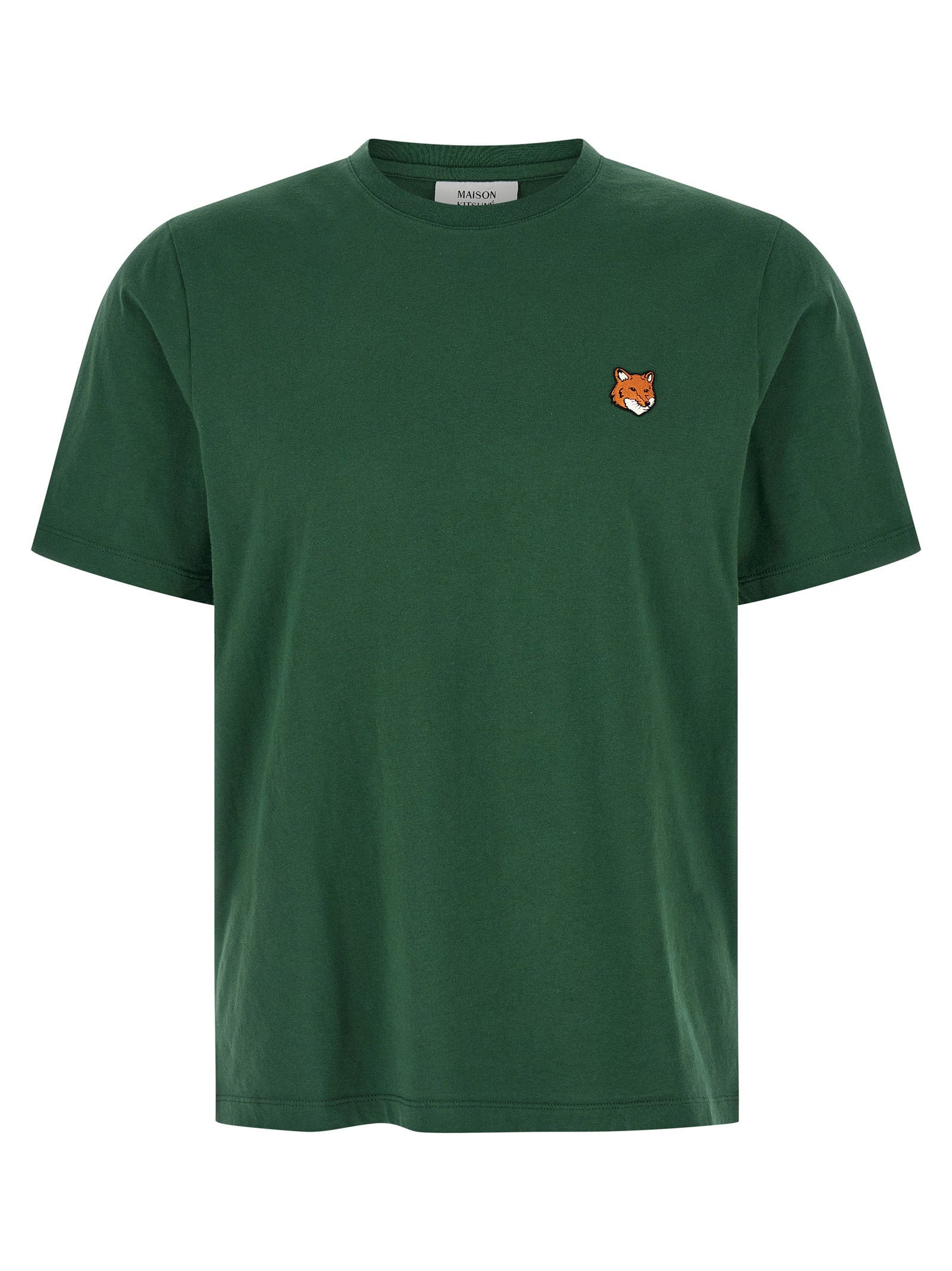 Maison Kitsuné Fox Head Katoenen T-shirt Groen Topwear Maison Kitsuné