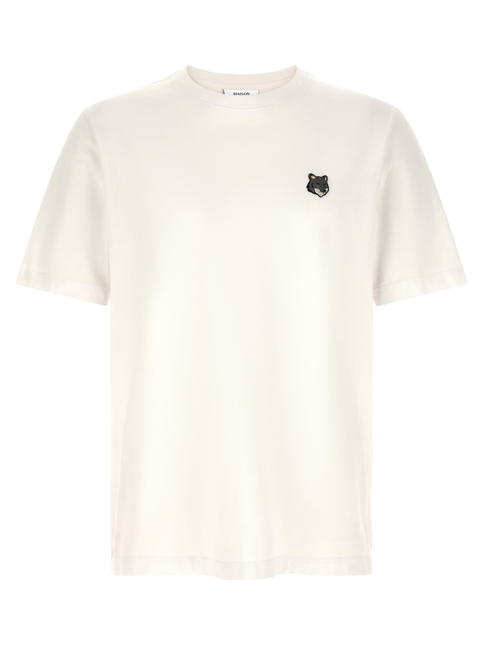 Maison Kitsuné Grey Fox Head Patch Classic T-Shirt White