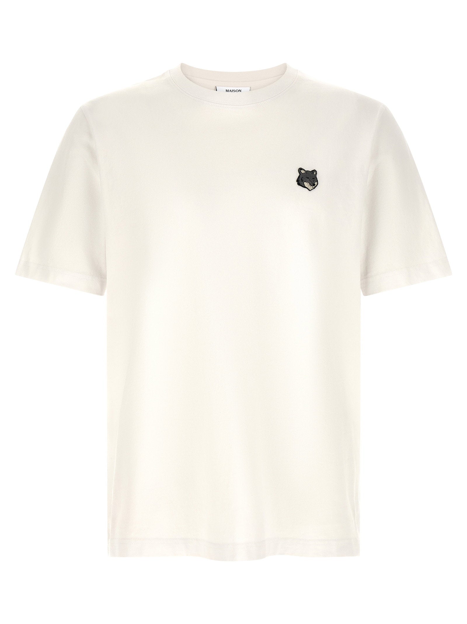 Maison Kitsuné Grey Fox Head Patch Classic T-Shirt White Topwear Maison Kitsuné