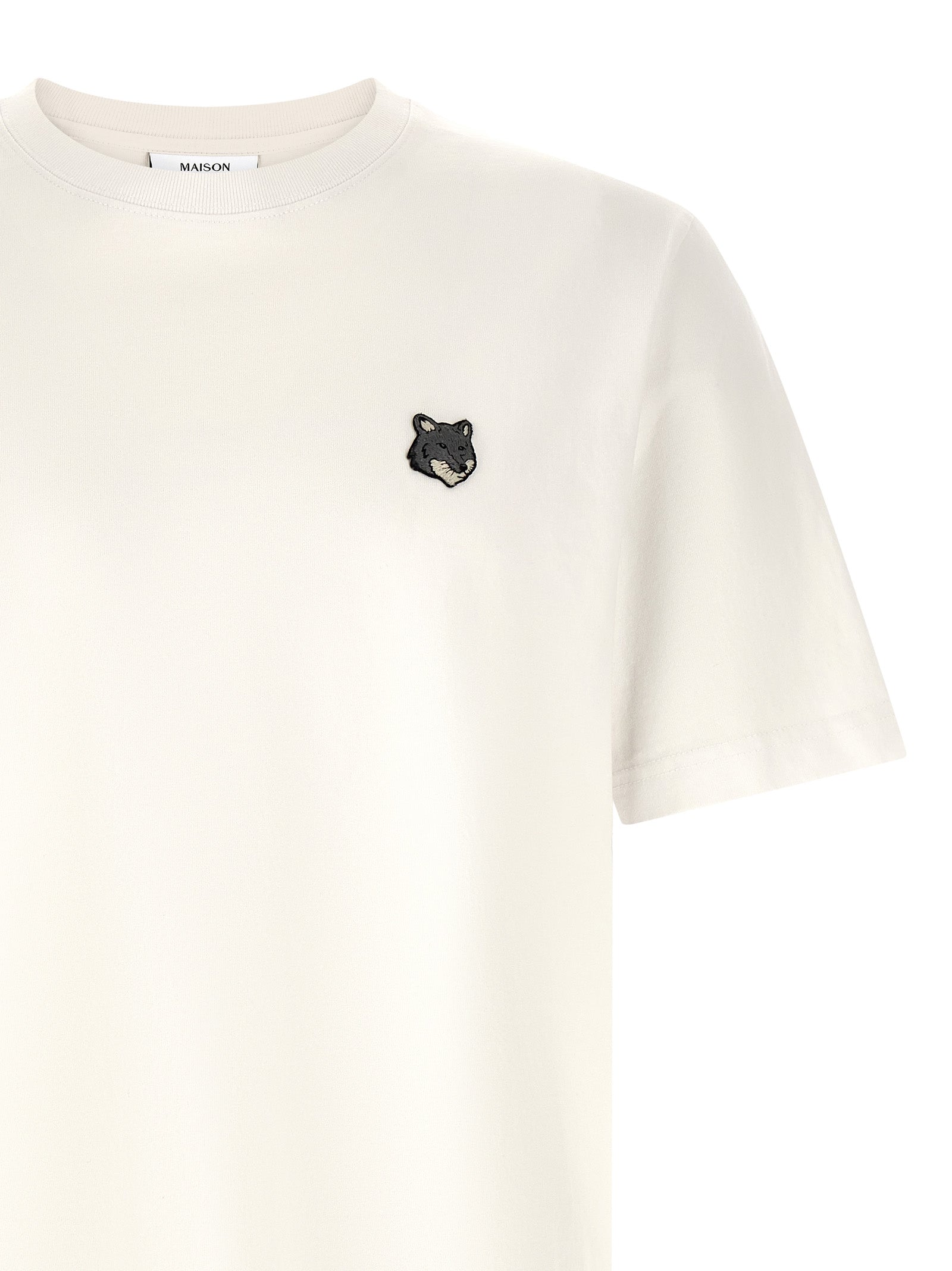 Maison Kitsuné Grey Fox Head Patch Classic T-Shirt White Topwear Maison Kitsuné