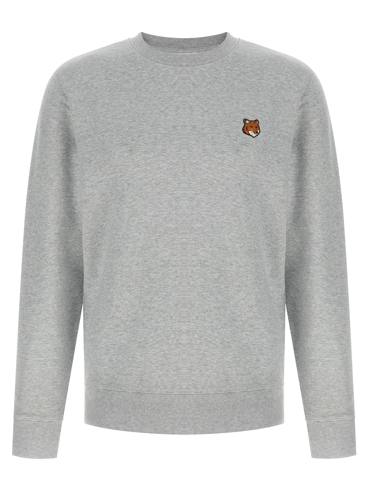 Maison Kitsuné Fox Head Patch Regular Sweatshirt Grijs Mélange