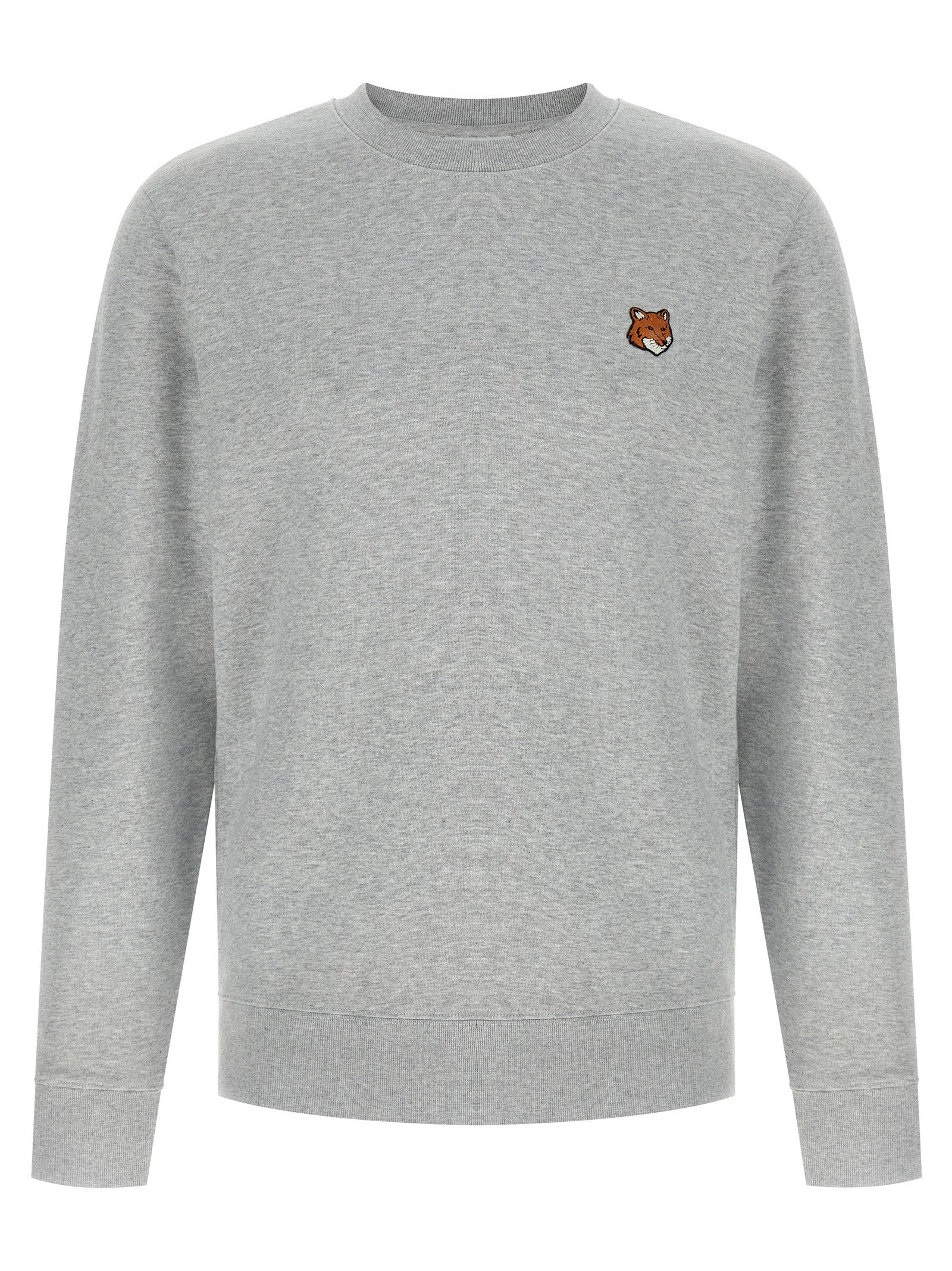 Maison Kitsuné Fox Head Patch Regular Sweatshirt Grijs Mélange