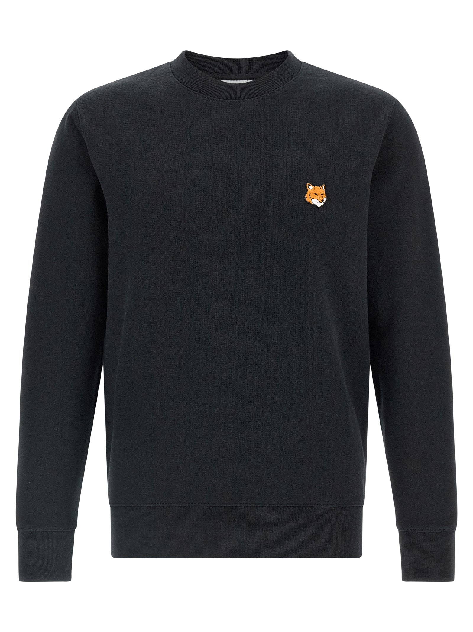 Maison Kitsuné Fox Head Patch Crewneck Sweatshirt Black