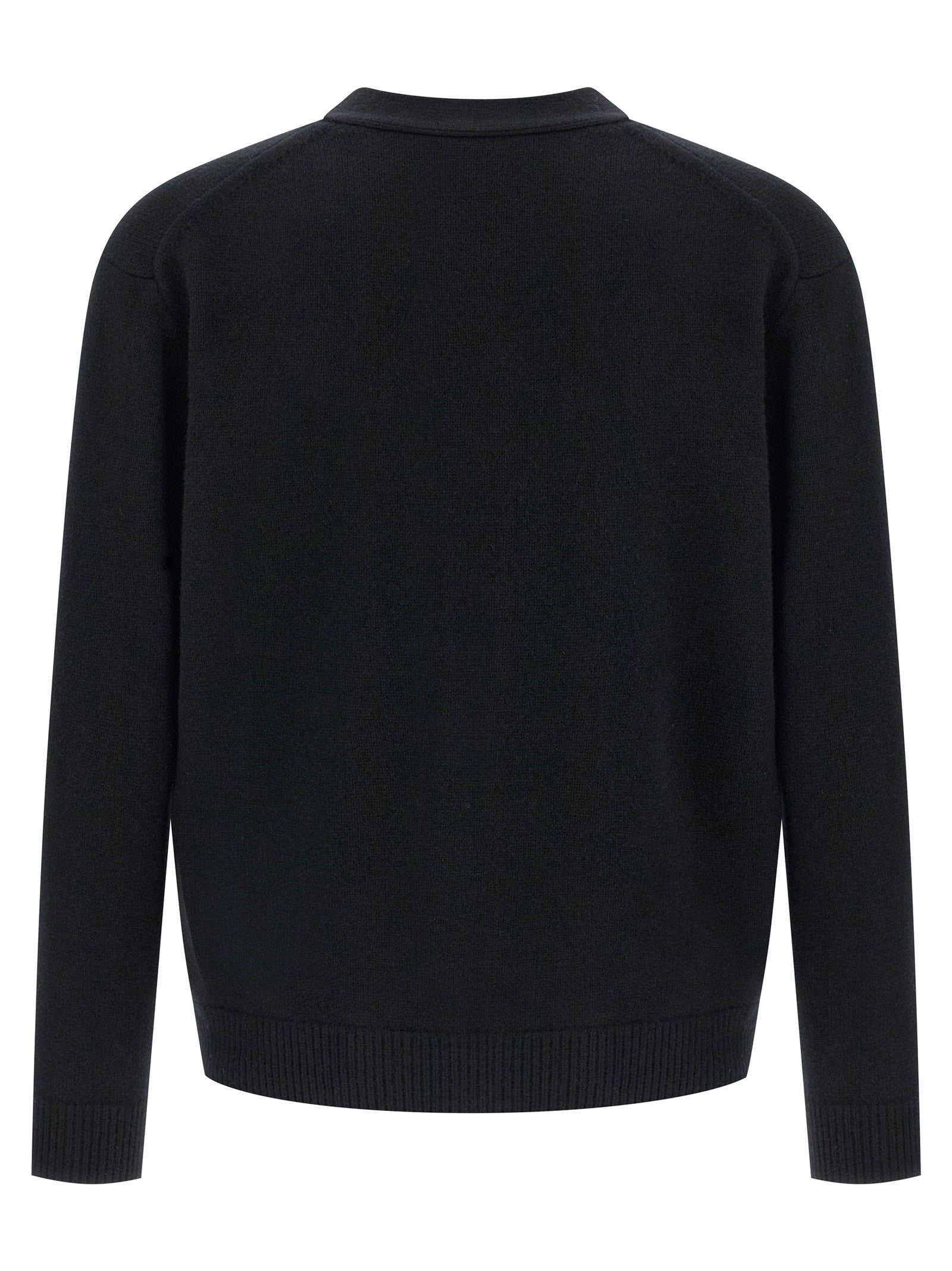 Maison Kitsuné Fox Head Merino Regular Cardigan Black Knitwear Maison Kitsuné