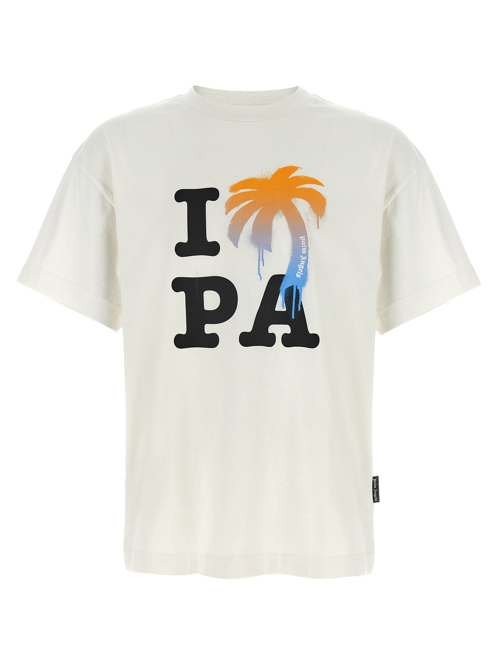 Palm Angels I Love PA T-shirt zwart, vooraanzicht met print