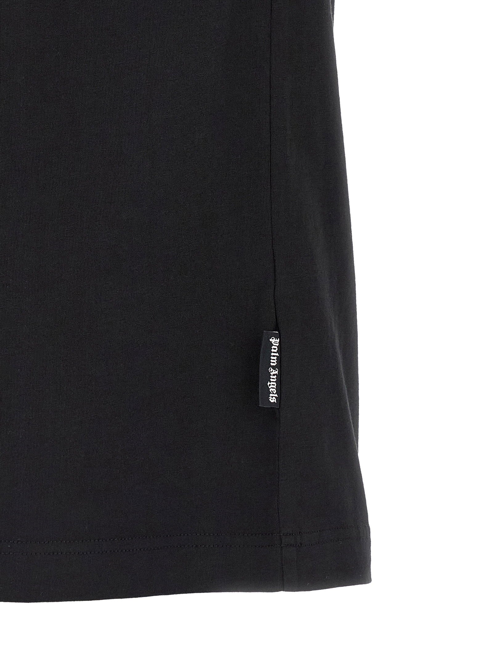 Palm Angels Neck Logo T-shirt in zwart/rood, achteraanzicht