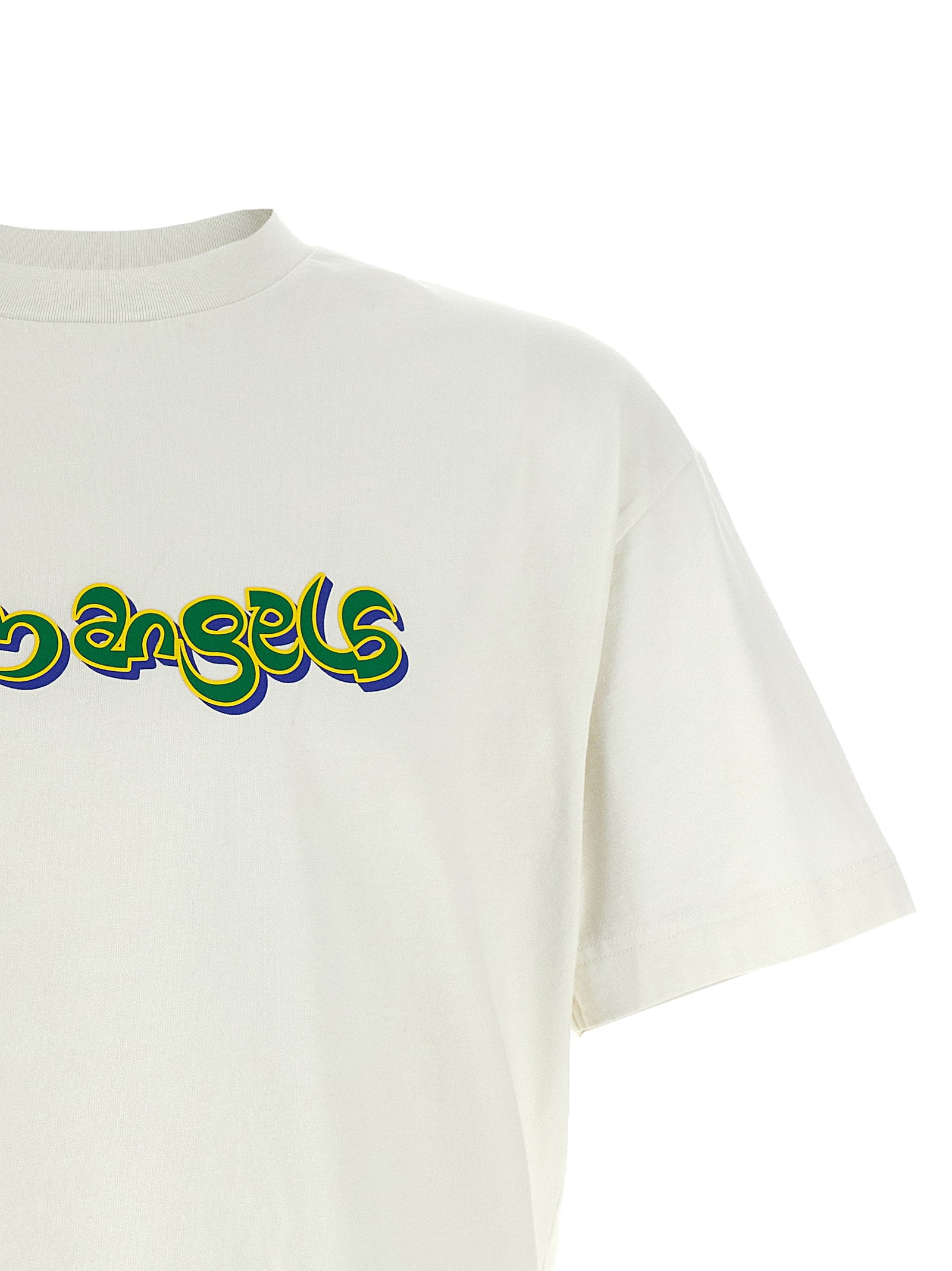Palm Angels Thai Logo T-shirt wit, achteraanzicht