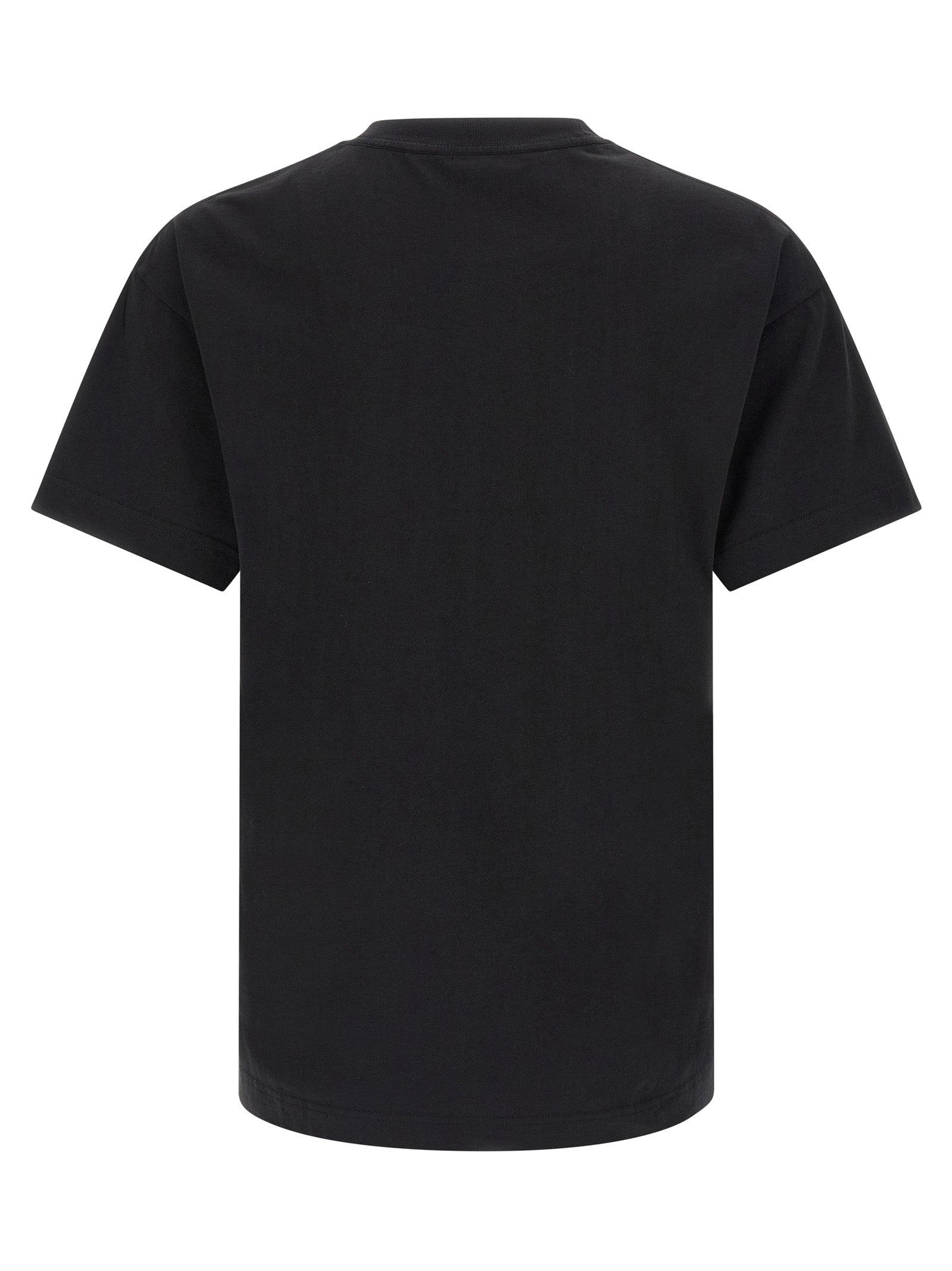 Palm Angels Curved Logo Print T-Shirt Black