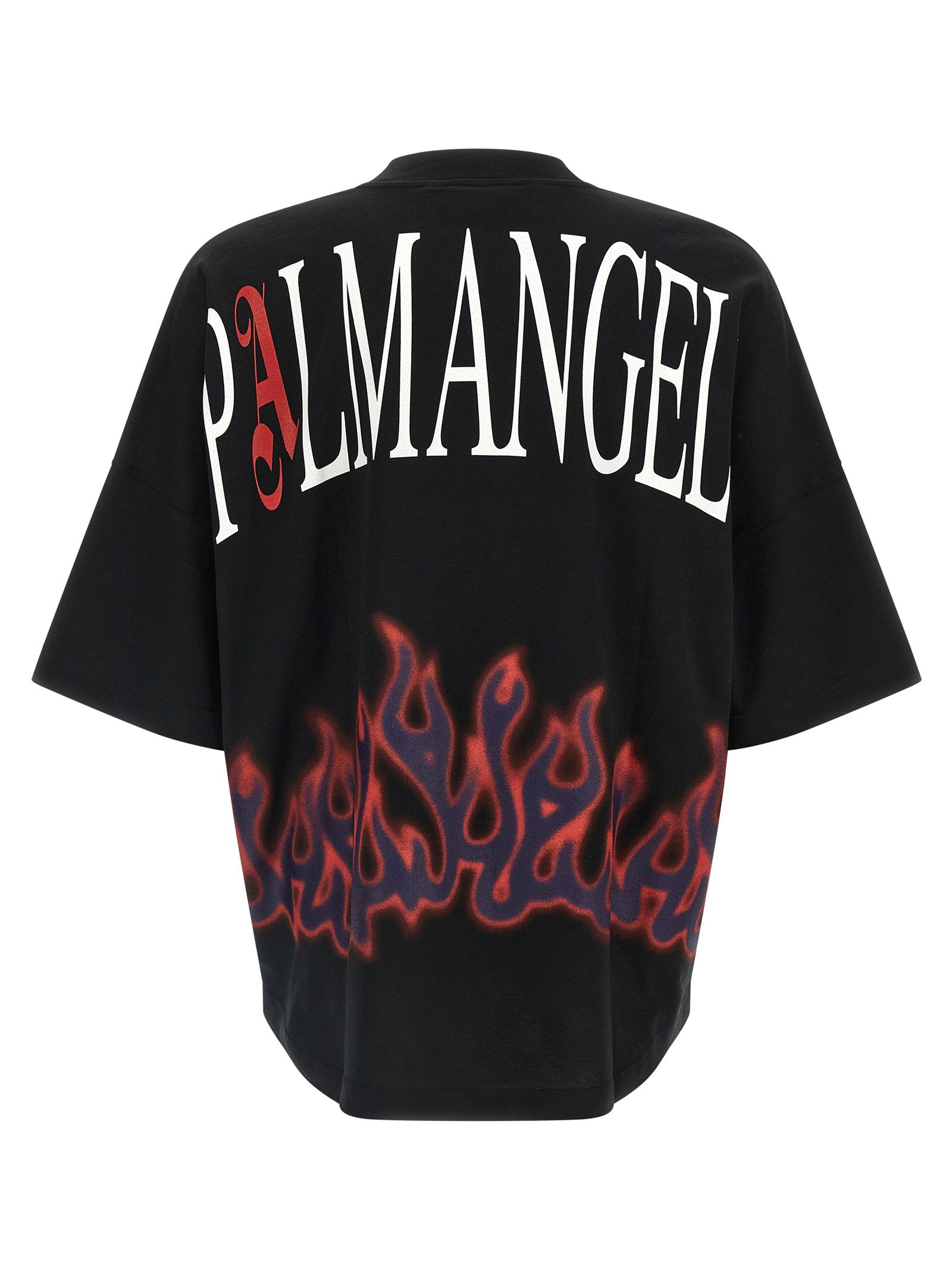Palm Angels Flames T-shirt Zwart Topwear Palm Angels