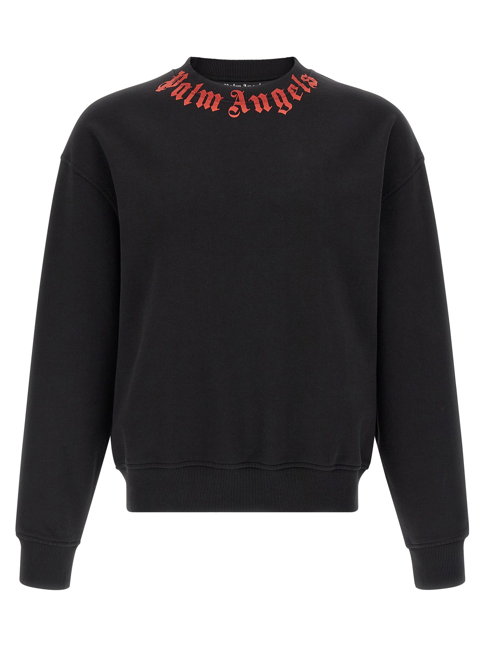 Palm Angels Neck Logo Sweatshirt Zwart