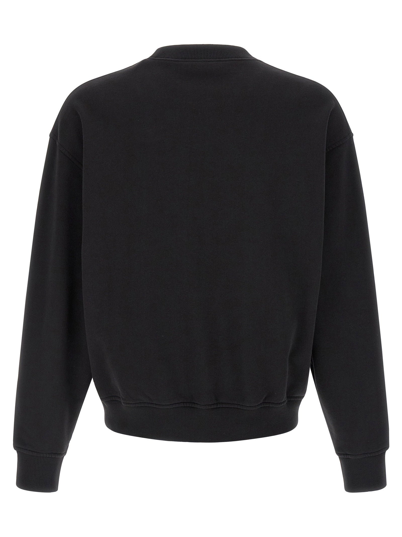 Palm Angels Neck Logo Sweatshirt zwart, close-up belettering op de hals